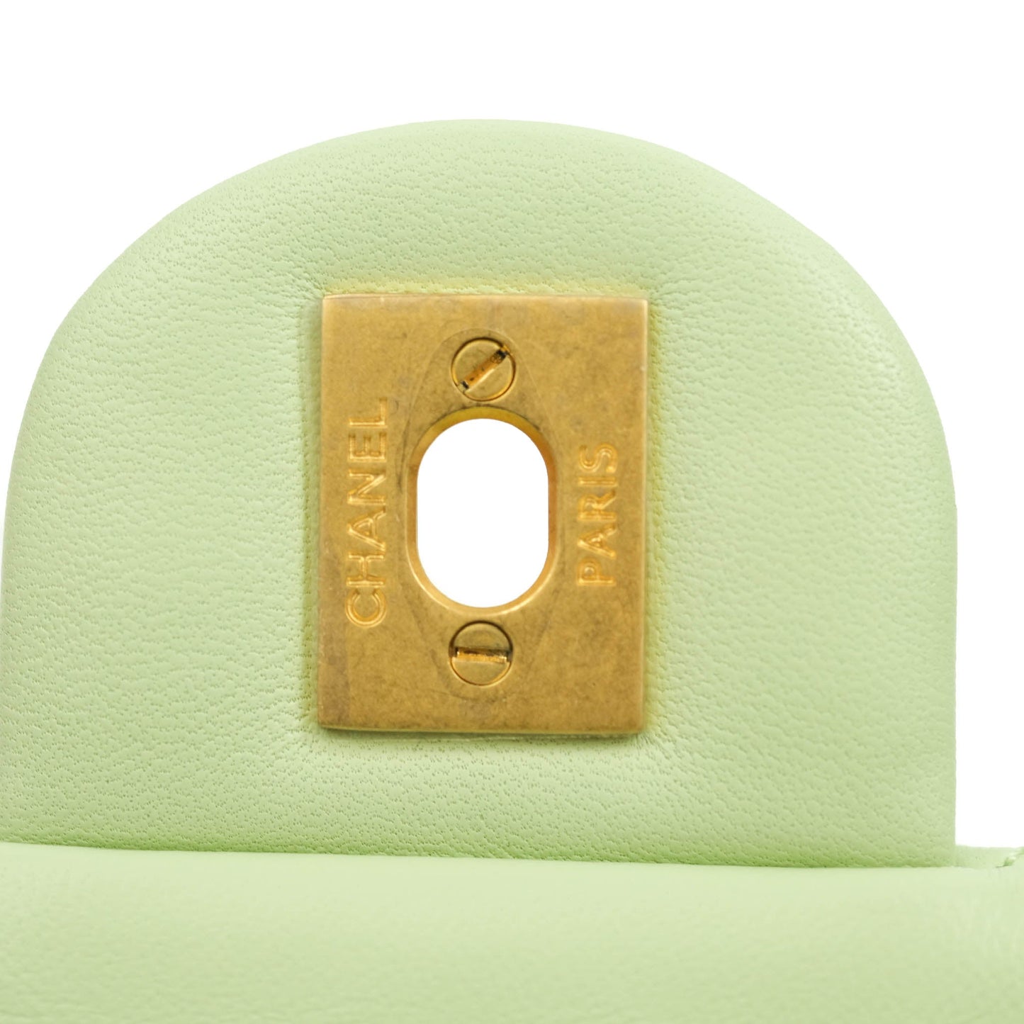 Chanel Mini Rectangular Pearl Crush Avocado Green Lambskin Aged Gold Hardware 22C
