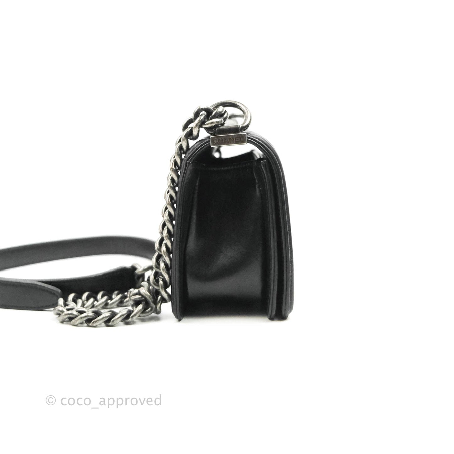 Chanel Small Boy Black Stingray Ruthenium Hardware