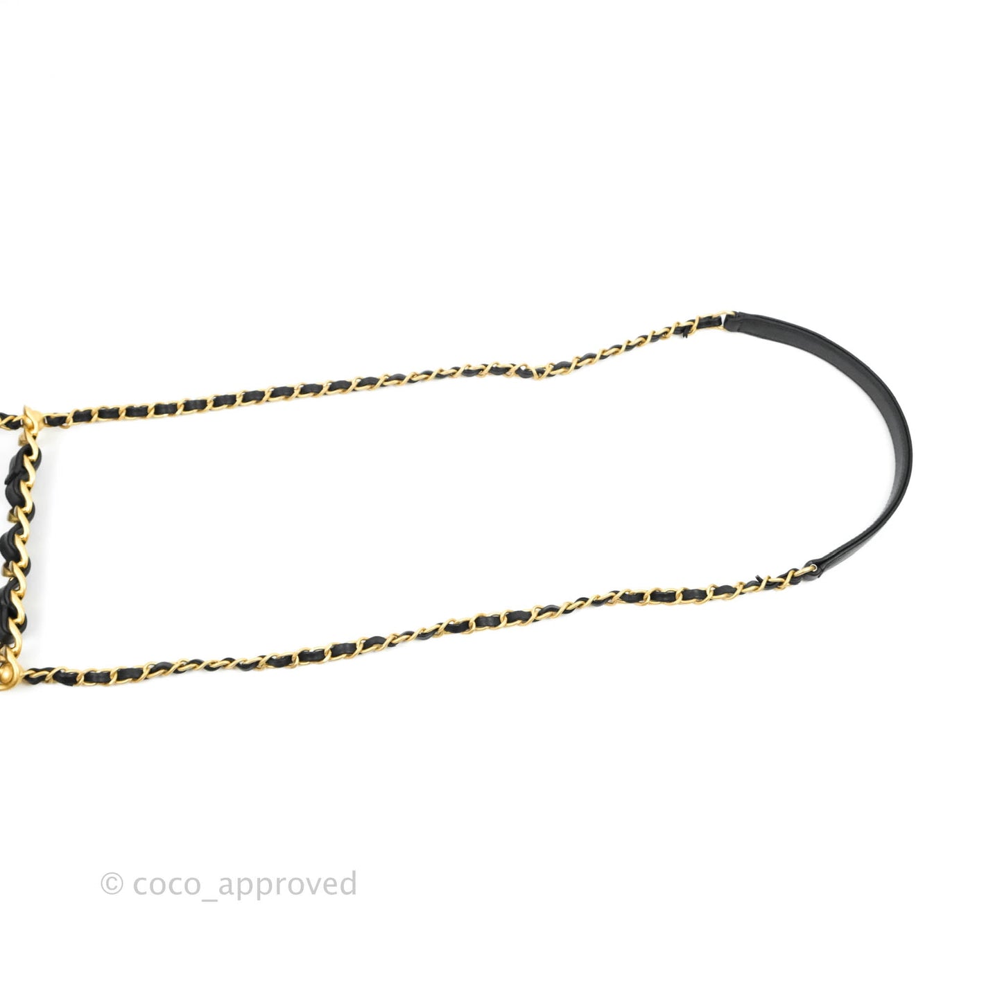 Chanel Small Chain Bar Flap Bag Black Calfskin Aged Gold Hardware