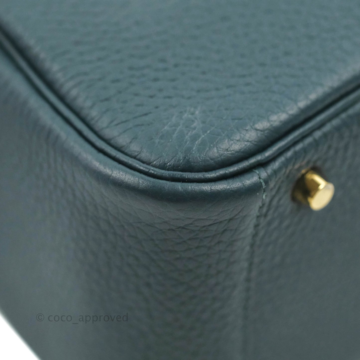 Hermès Mini Lindy 20 Vert Cypres Clemence Gold Hardware