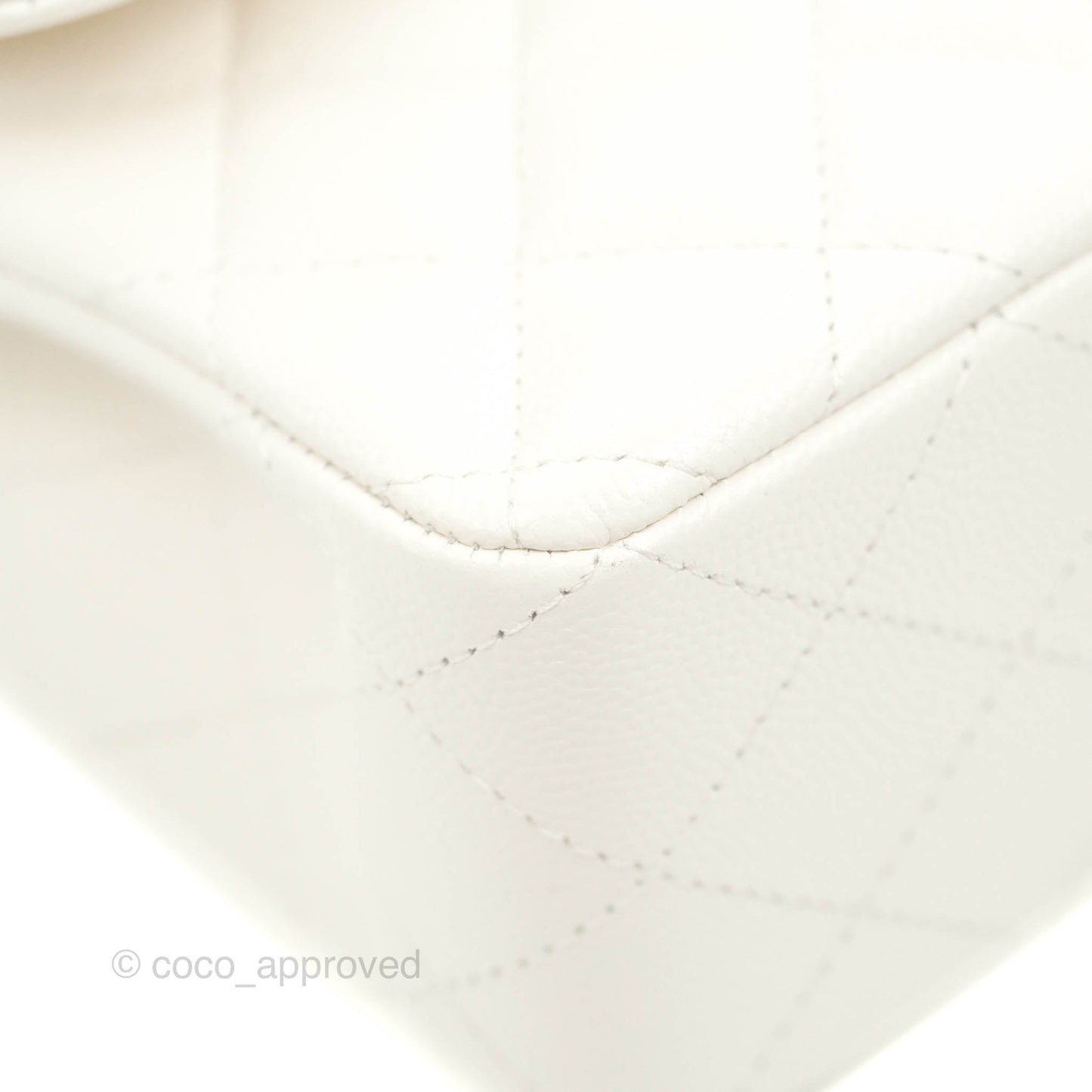 Chanel Classic Small S/M Flap White Caviar Gold Hardware 21S