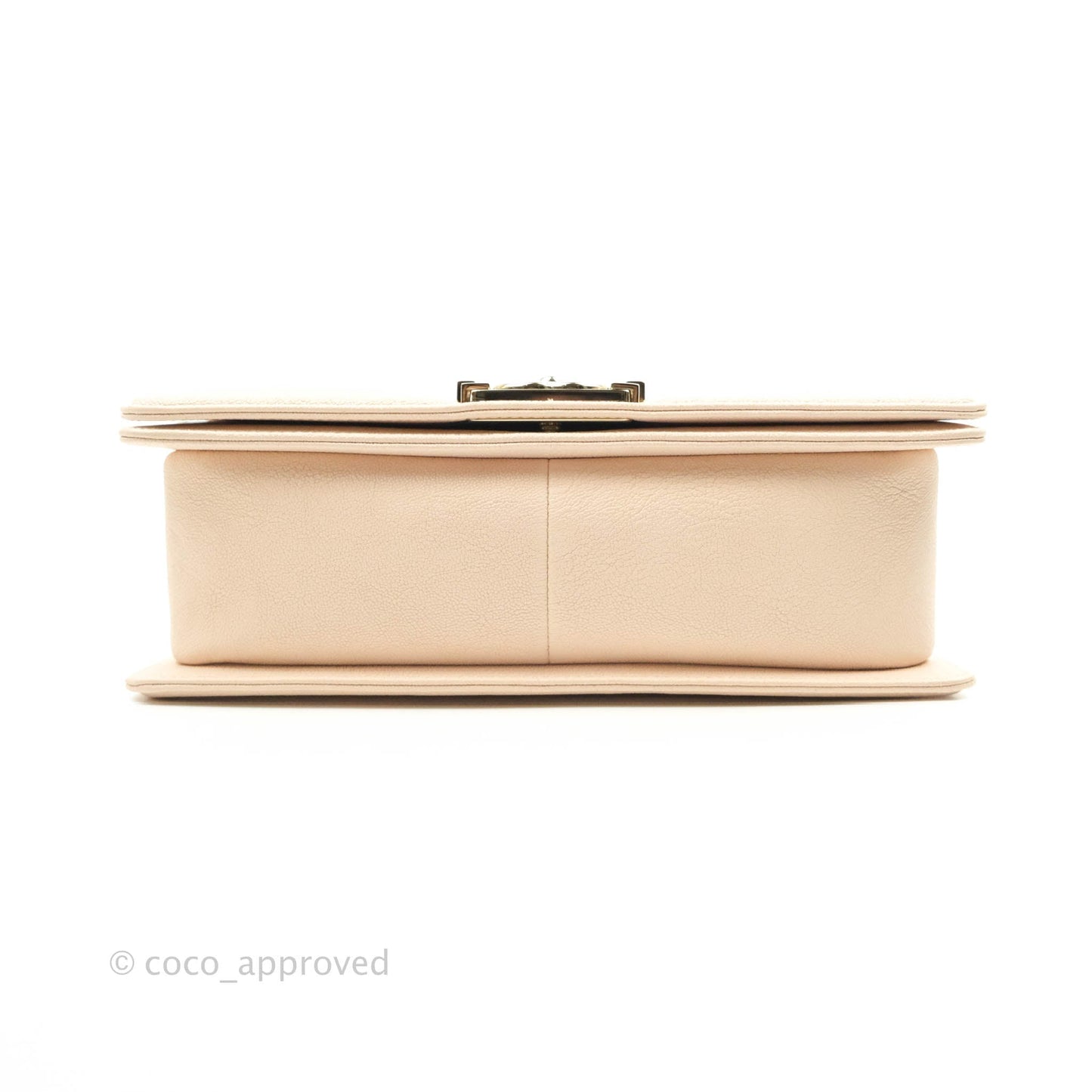Chanel Quilted Medium Boy Light Pink Beige Caviar Gold Hardware 20A