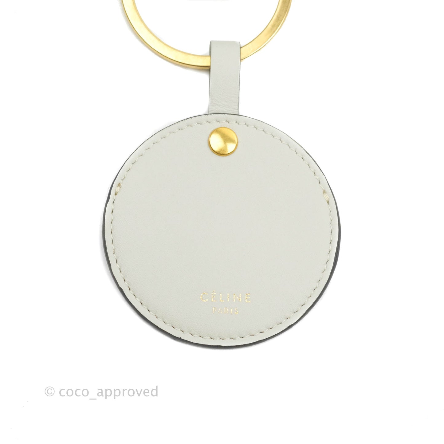 Celine Multi Key Ring Coin Card Case Light Grey Calfskin