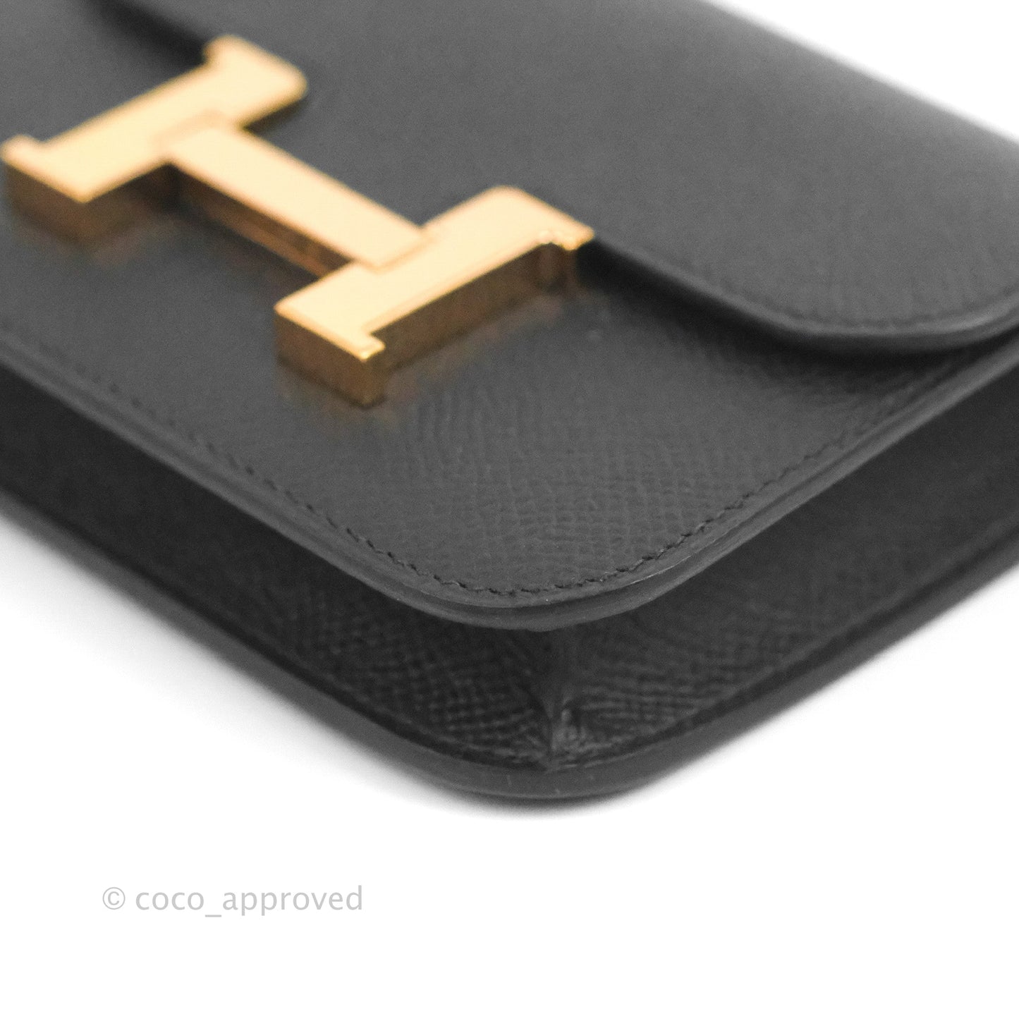 Hermès Constance Slim Wallet Black Epsom Rose Gold Hardware