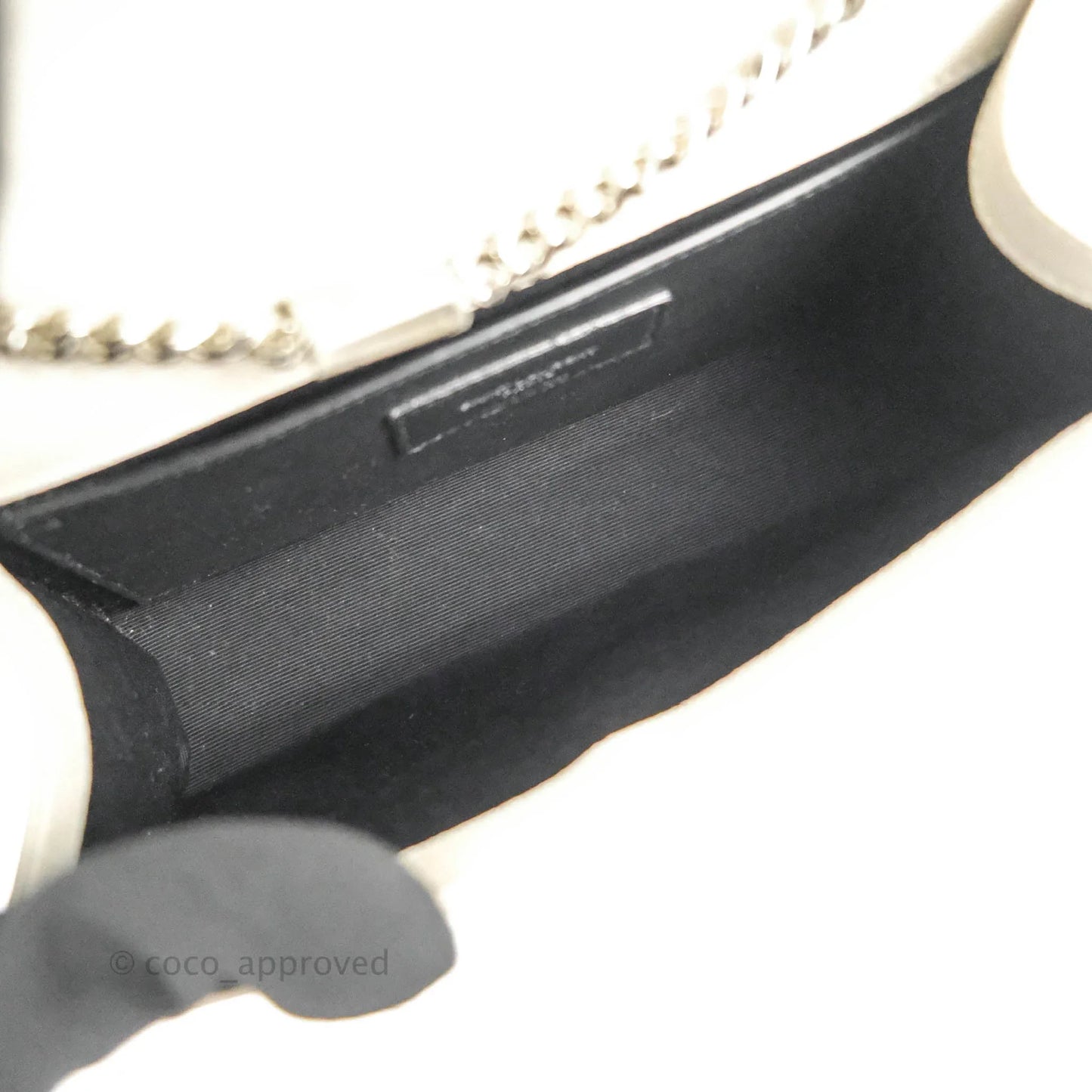 Saint Laurent Small Classic Monogram Kate Tassel Satchel White Grained Calfskin