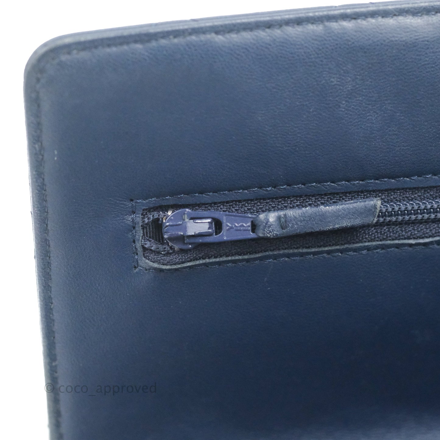 Chanel Quilted Classic Wallet on Chain WOC Navy Lambskin Silver Hardware