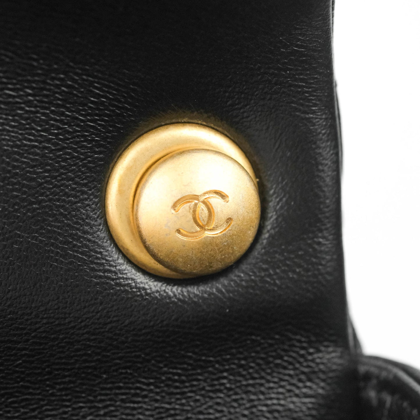 Chanel Small Flap Bag Black Lambskin Gold and Lacquered Metal 22S