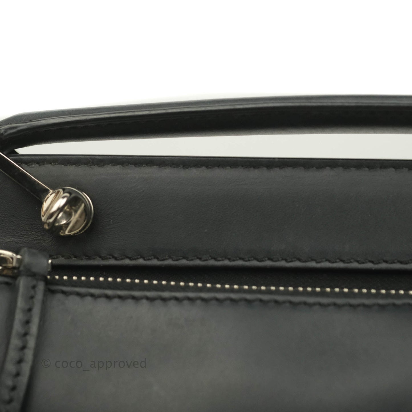 Fendi DotCom Satchel Bag Black Royal Blue Calfskin