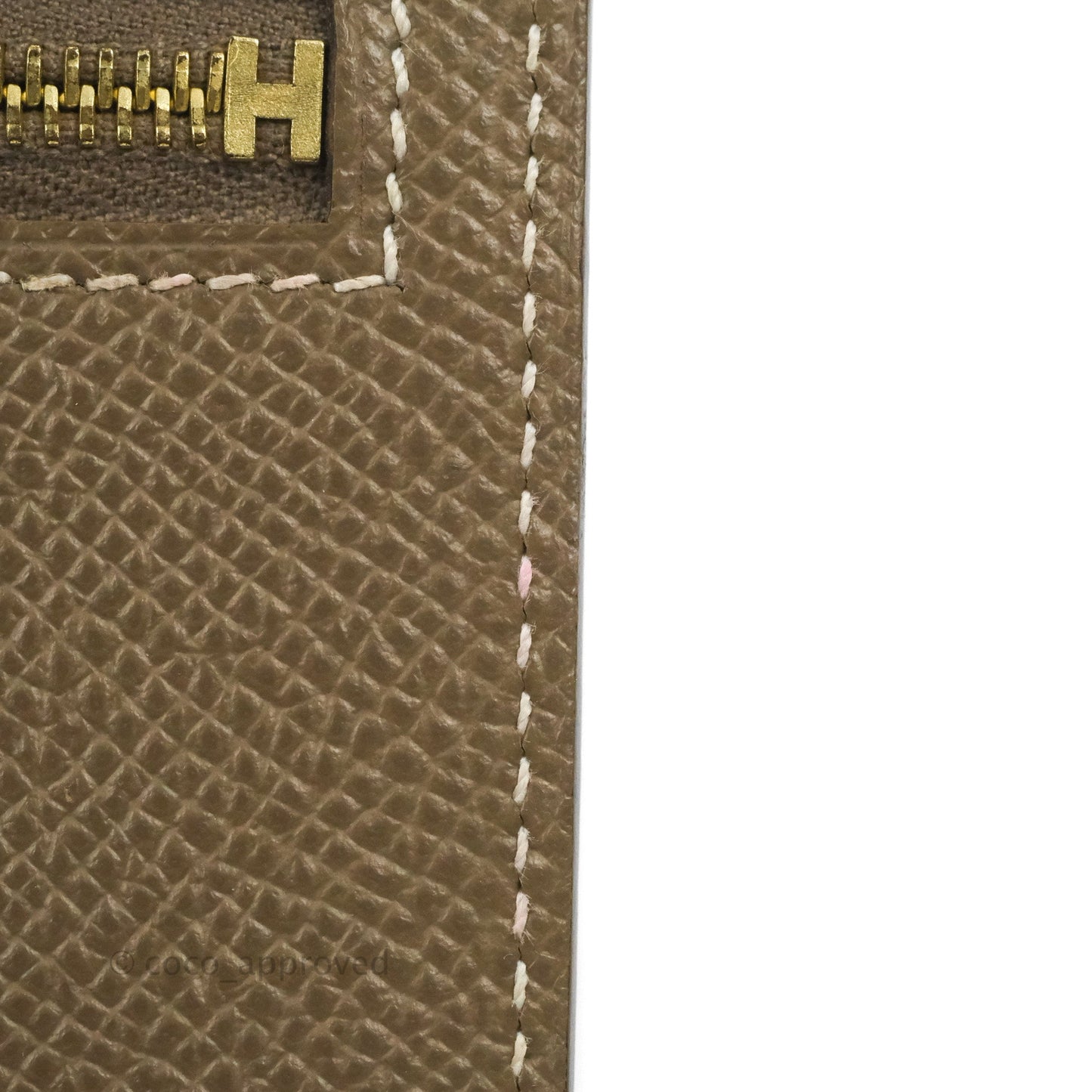 Hermès Kelly Pocket Compact Wallet Epsom Etoupe Gold Hardware