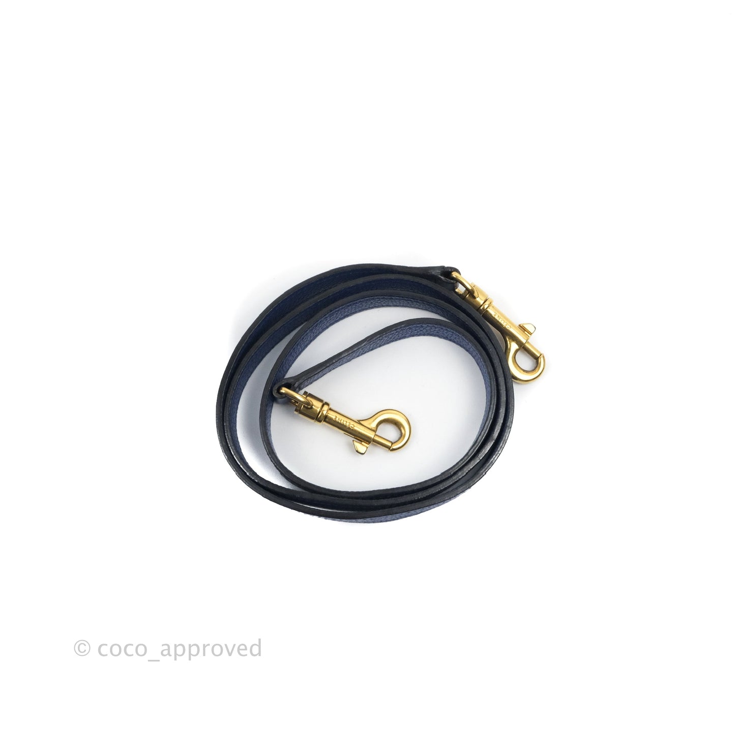 Celine Nano Luggage Dark Blue Drummed Calfskin Gold Hardware