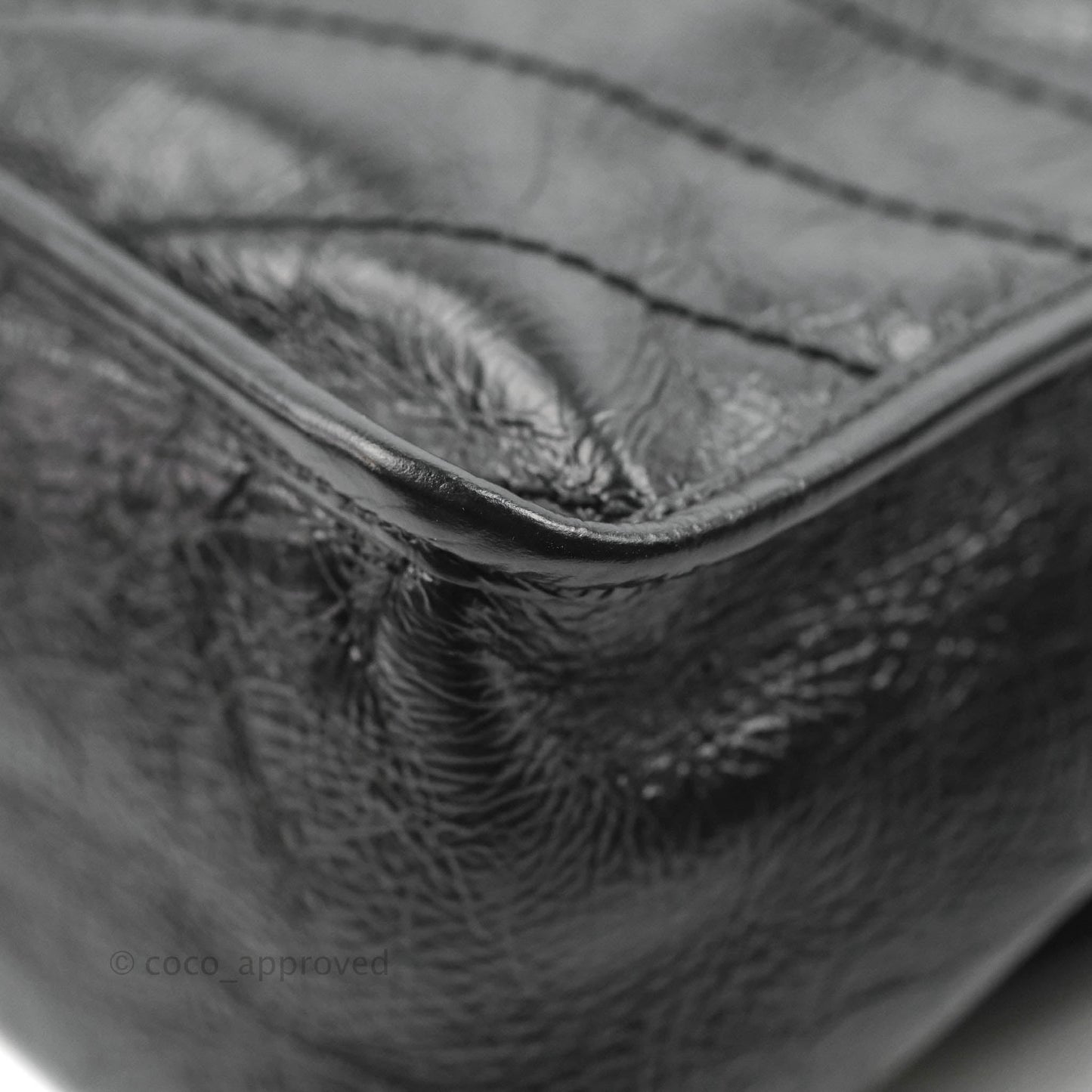 Saint Laurent Medium Niki Chain Bag Crinkled Calfskin Black