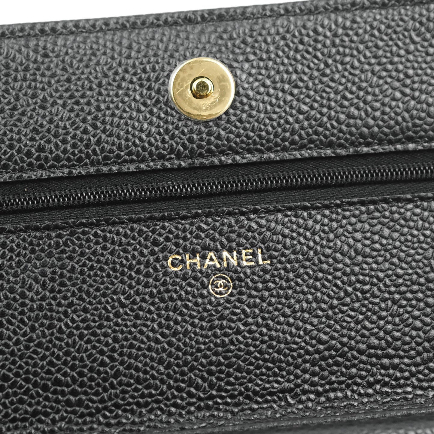 Chanel Quilted WOC Black Caviar Gold Hardware