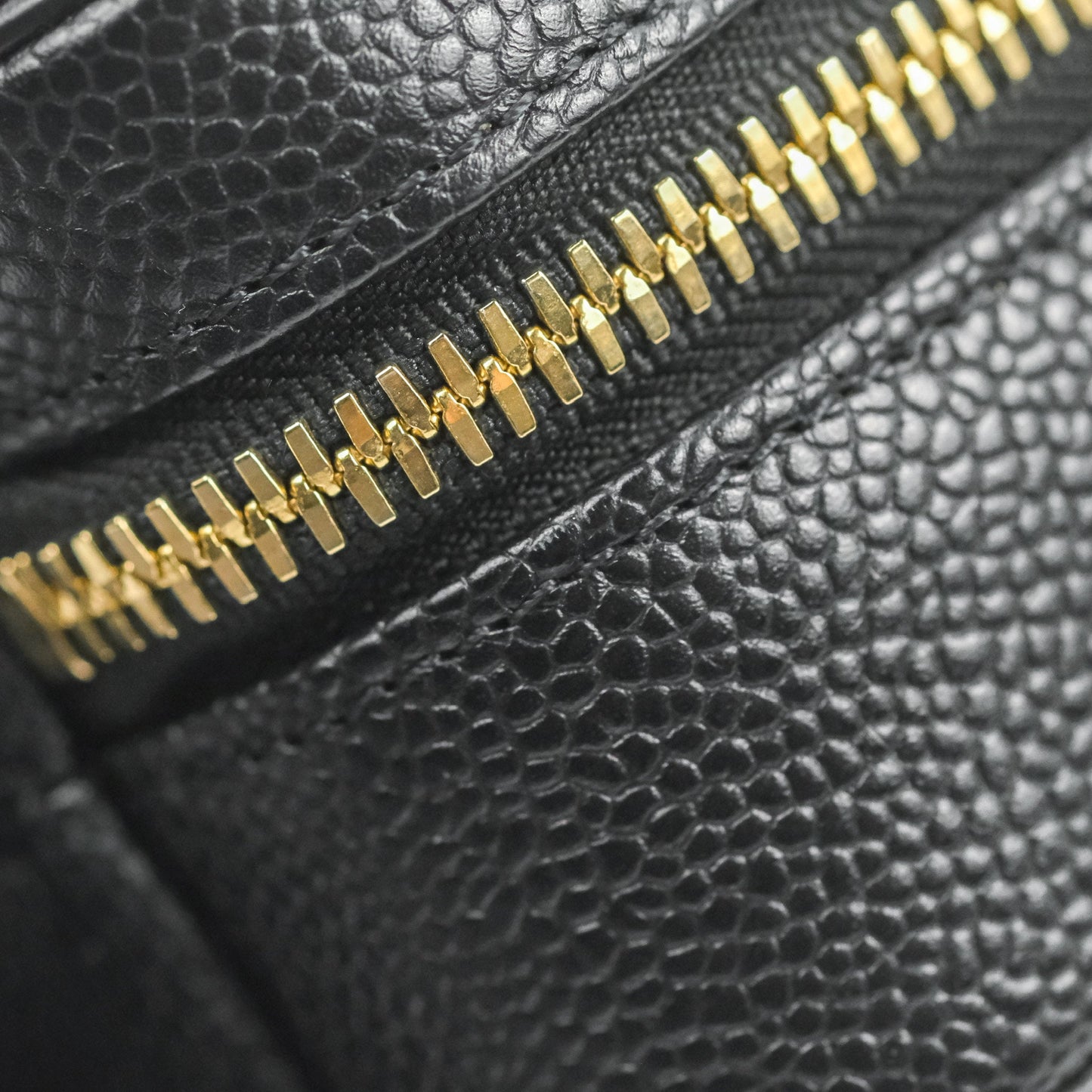 Chanel Quilted Small CC Filigree Vanity Case Black Caviar