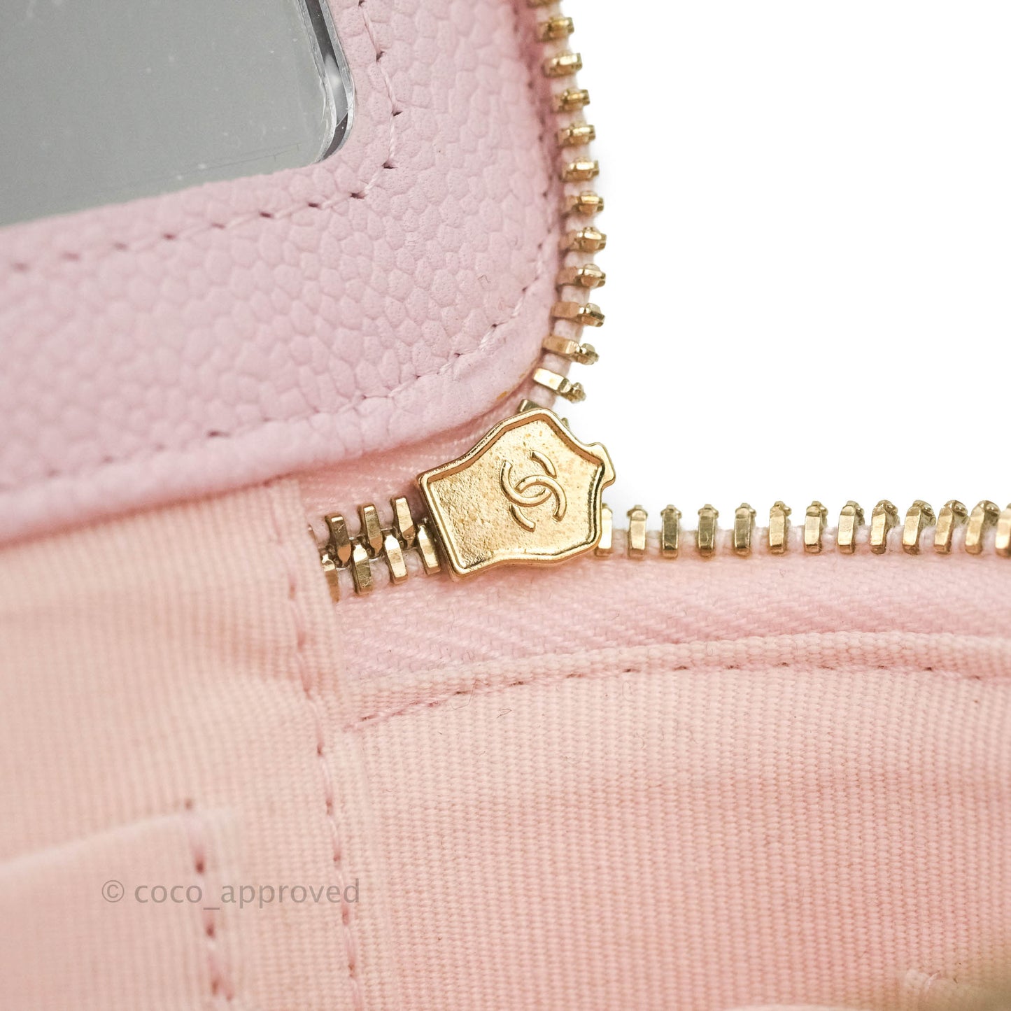 Chanel Vanity with CC Chain Light Pink Caviar Gold Hardware