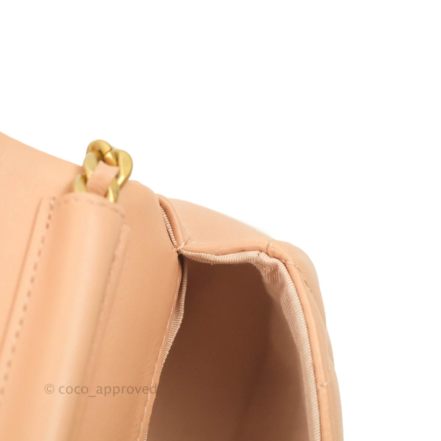 Chanel Clutch with Chain Beige Pink Calfskin Aged Gold Hardware