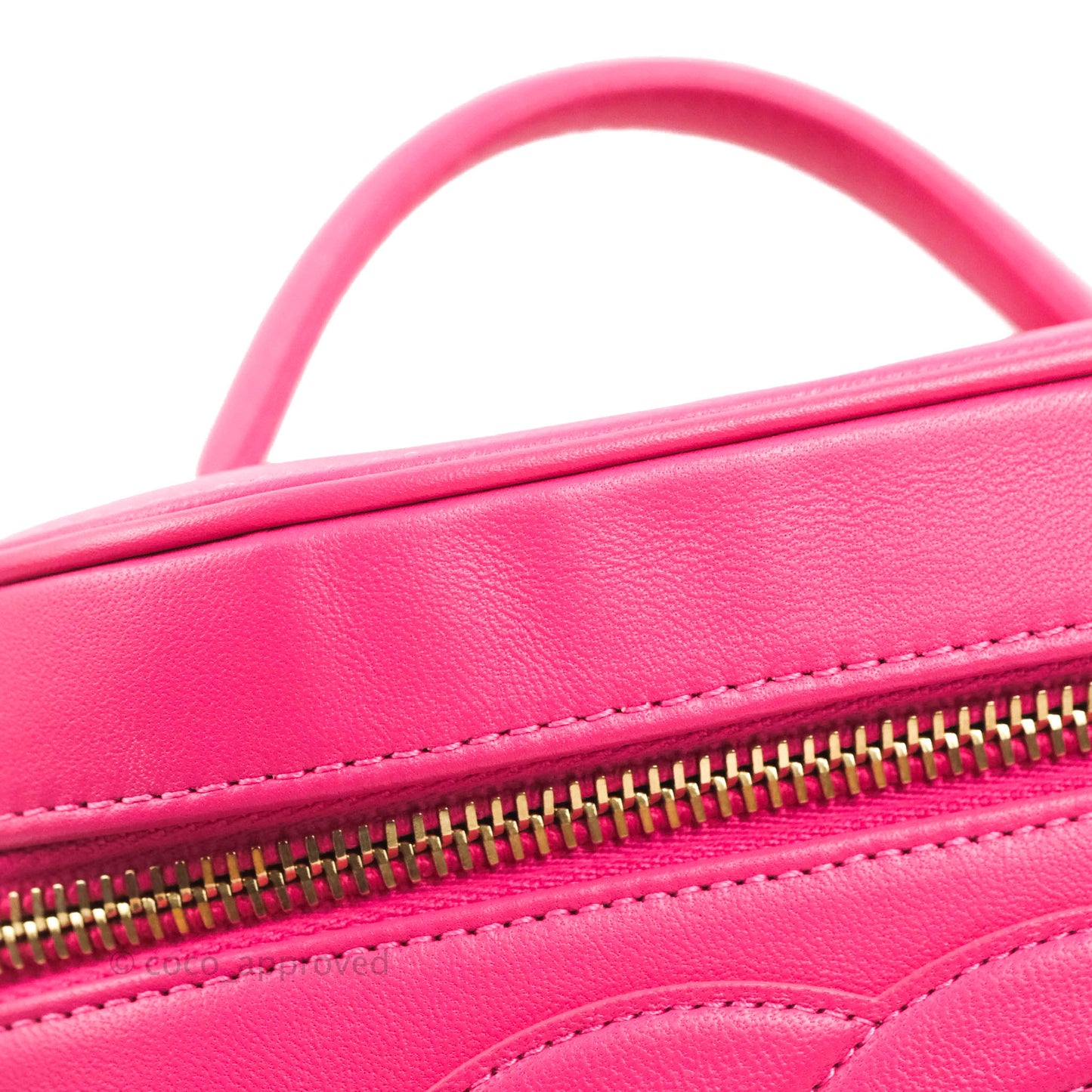 Chanel CC Mania Vanity Case Pink Lambskin Gold Hardware