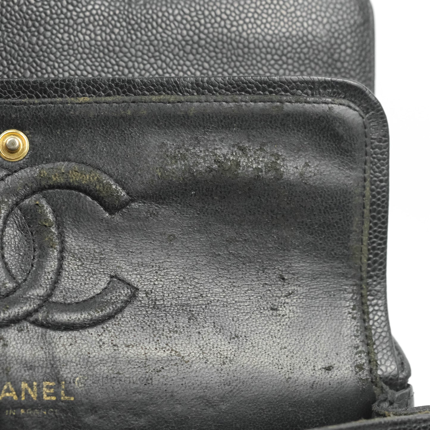 Chanel Classic M/L Medium Flap Quilted Black Caviar Gold Hardware
