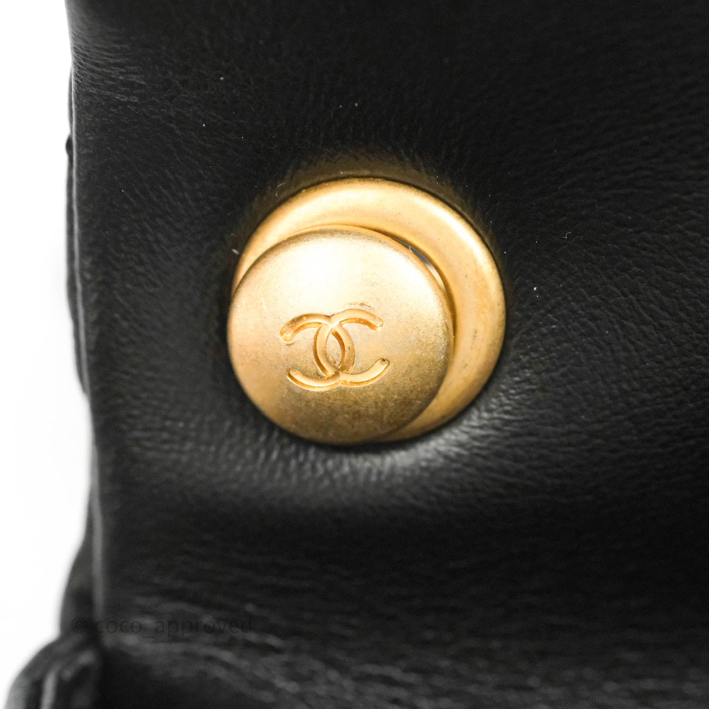 Chanel Small Flap Bag Black Lambskin Gold and Lacquered Metal 22S