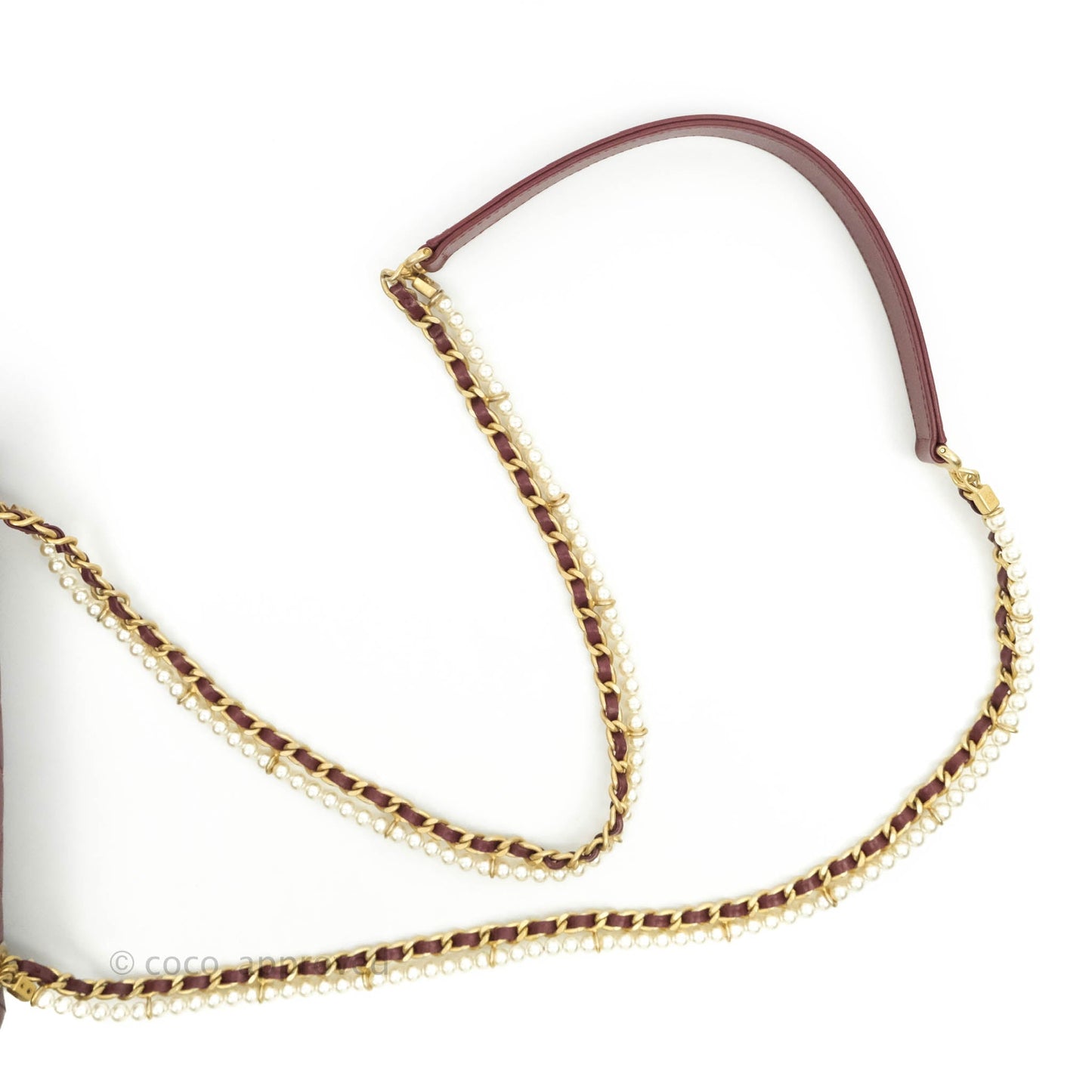 Chanel Quilted Small Crystal Pearls Flap Burgundy Calfskin Gold Hardware 20K