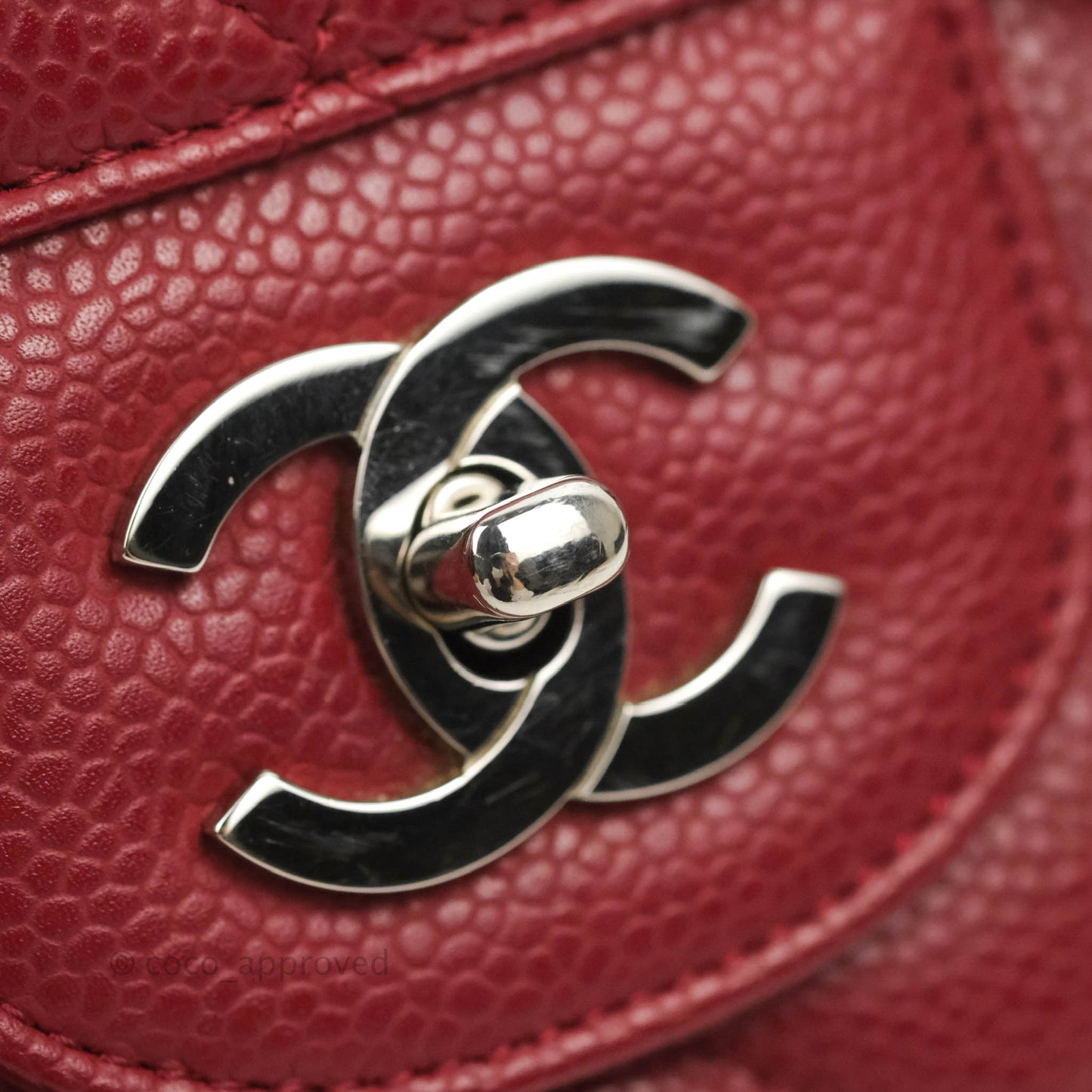 Chanel Jumbo Single Flap Burgundy Caviar Silver Hardware⁣⁣