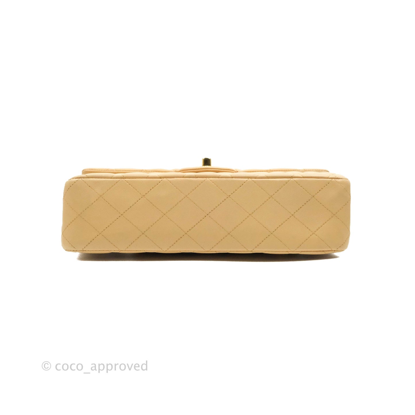 Chanel Classic M/L Medium Flap Quilted Beige Lambskin Gold Hardware