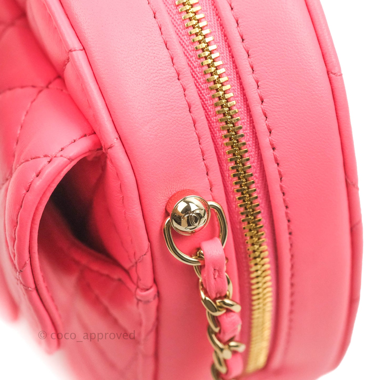 Chanel Large Heart Bag Pink Lambskin Gold Hardware 22S