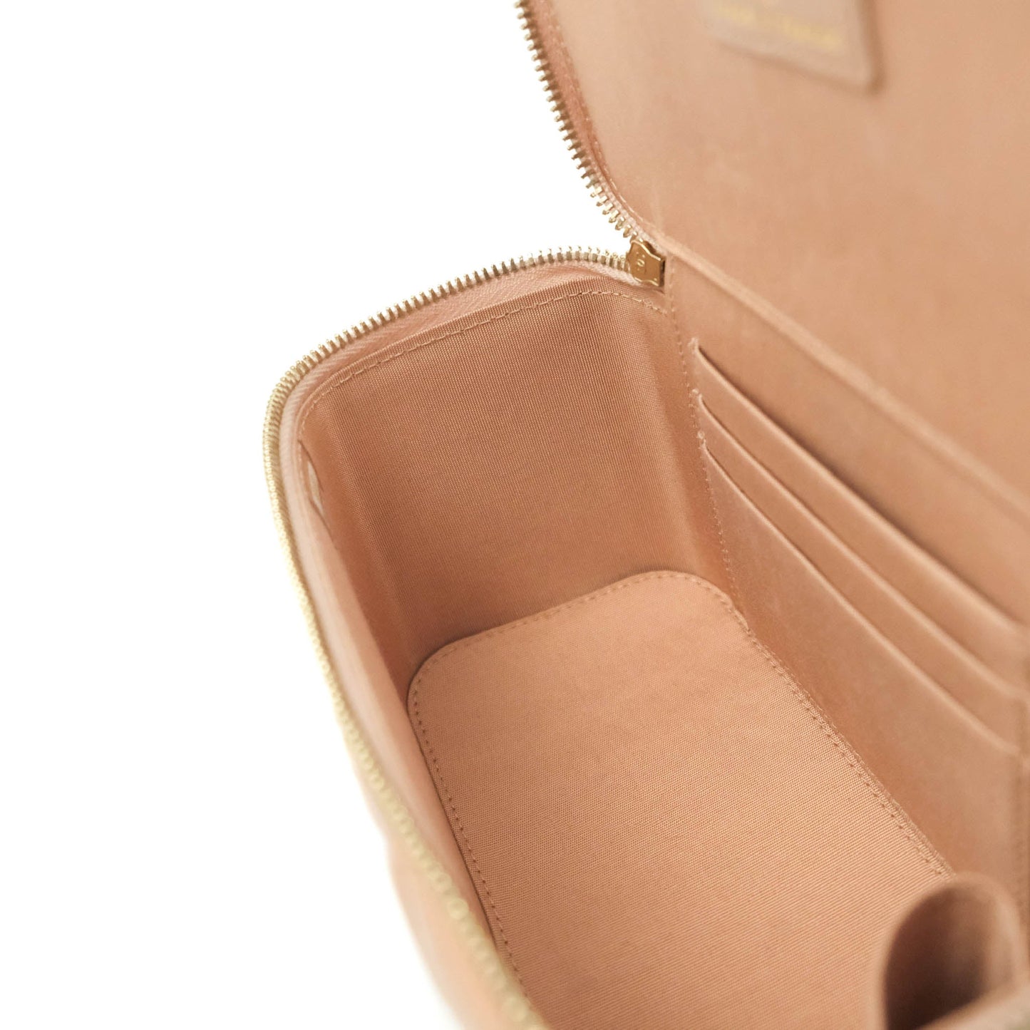 Chanel Classic Vanity Rectangular Top Handle With Chain Beige Lambskin Aged Gold Hardware