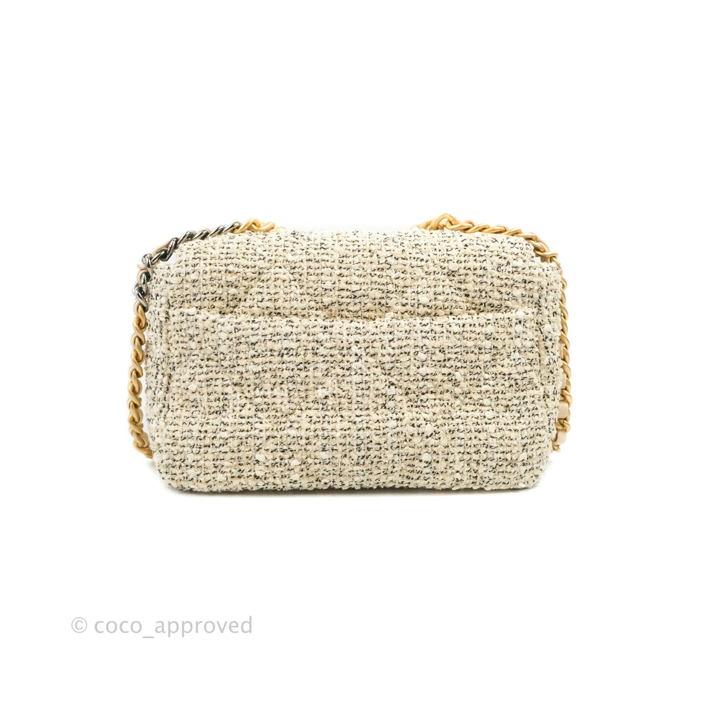 Chanel 19 Small Tweed Oreo Cream Mixed Hardware