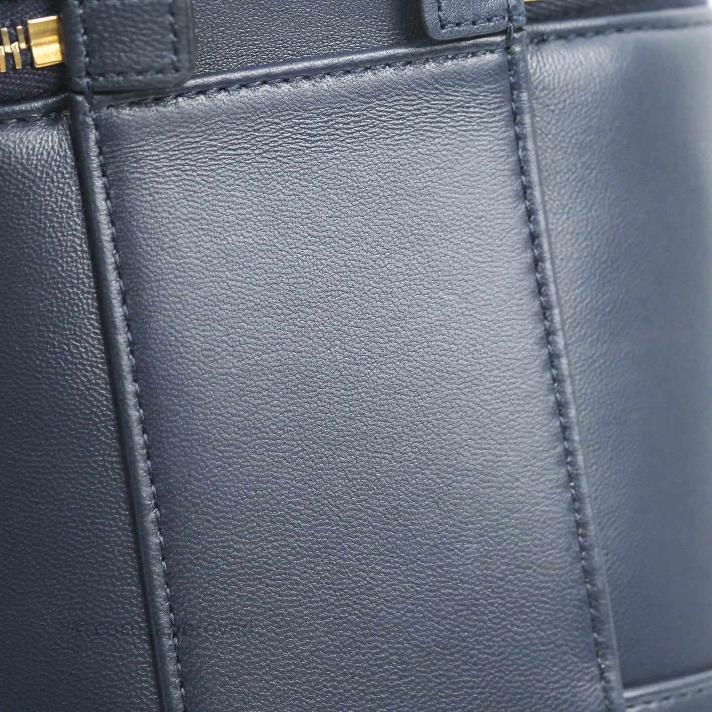 Chanel CC Mania Vanity Case Navy Lambskin Gold Hardware