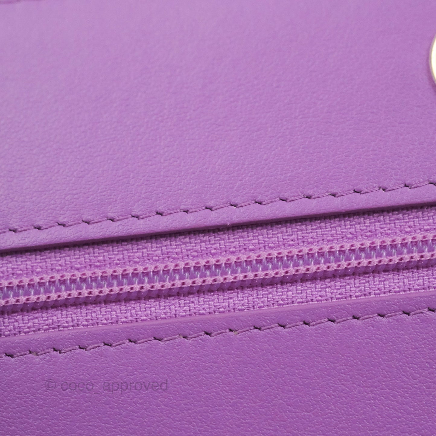 Chanel Quilted Boy Wallet on Chain WOC Purple Caviar Gold Hardware