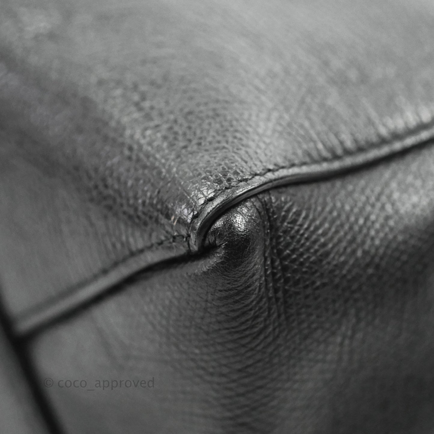 Celine Small Vertical Cabas Tote Grained Calfskin Black Silver Hardware