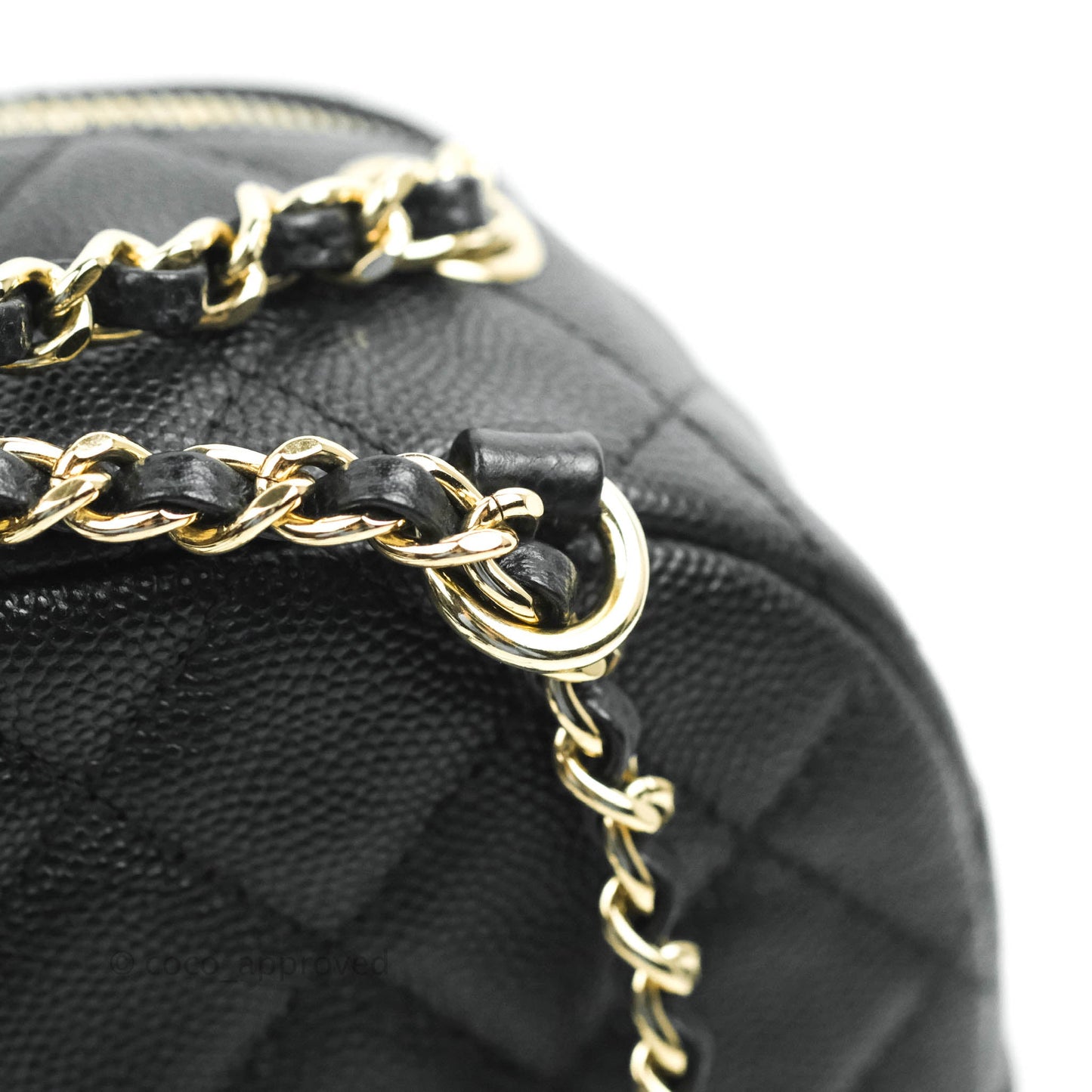 Chanel Quilted Small CC Day Backpack Black Caviar Gold Hardware