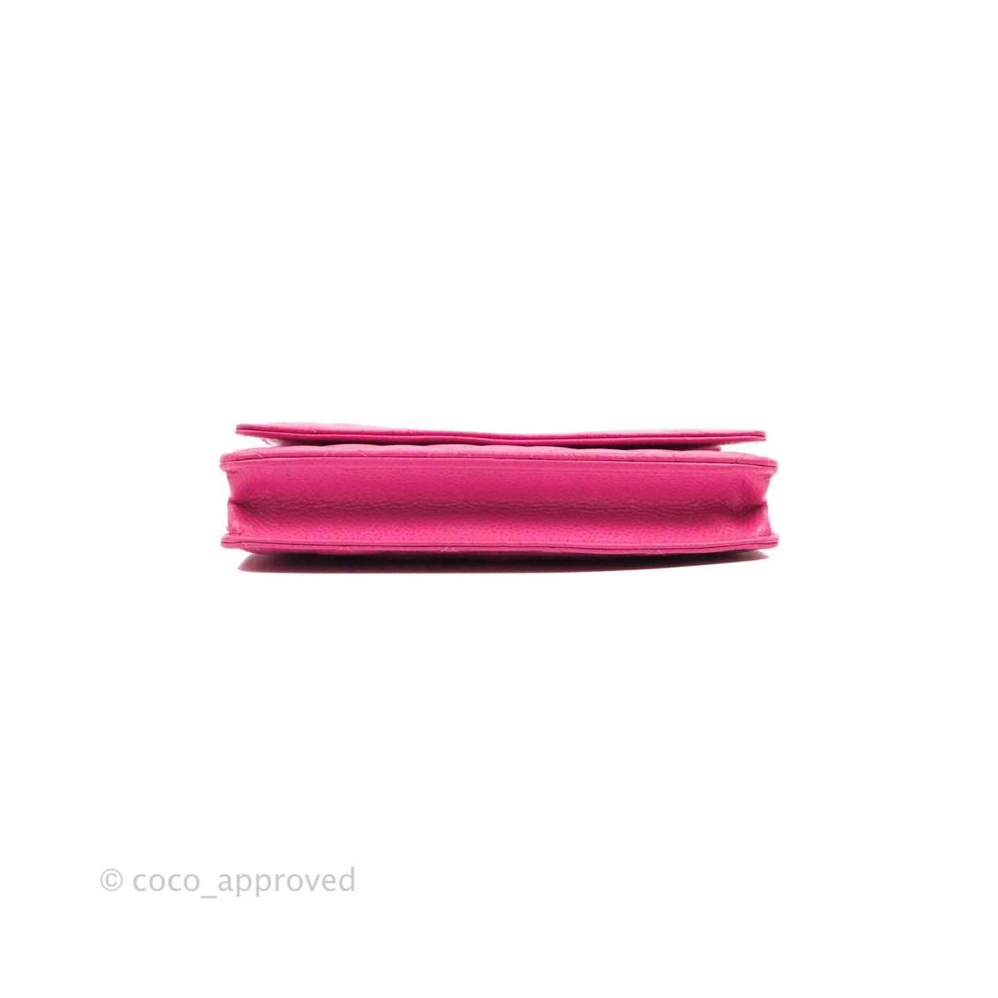 Chanel Quilted Wallet on Chain WOC Pink Caviar Silver Hardware