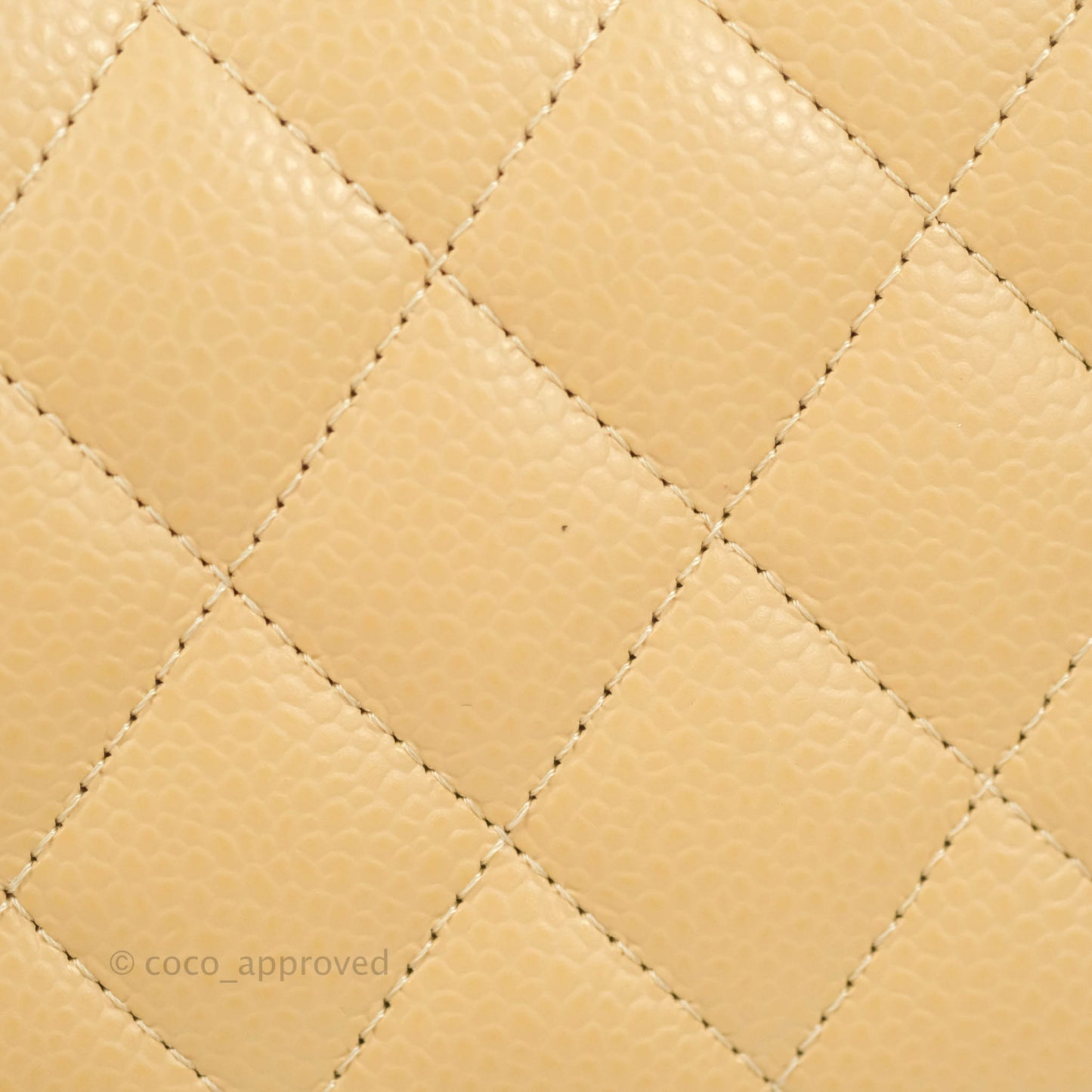 Chanel Classic M/L Medium Flap Quilted Beige Caviar Gold Hardware
