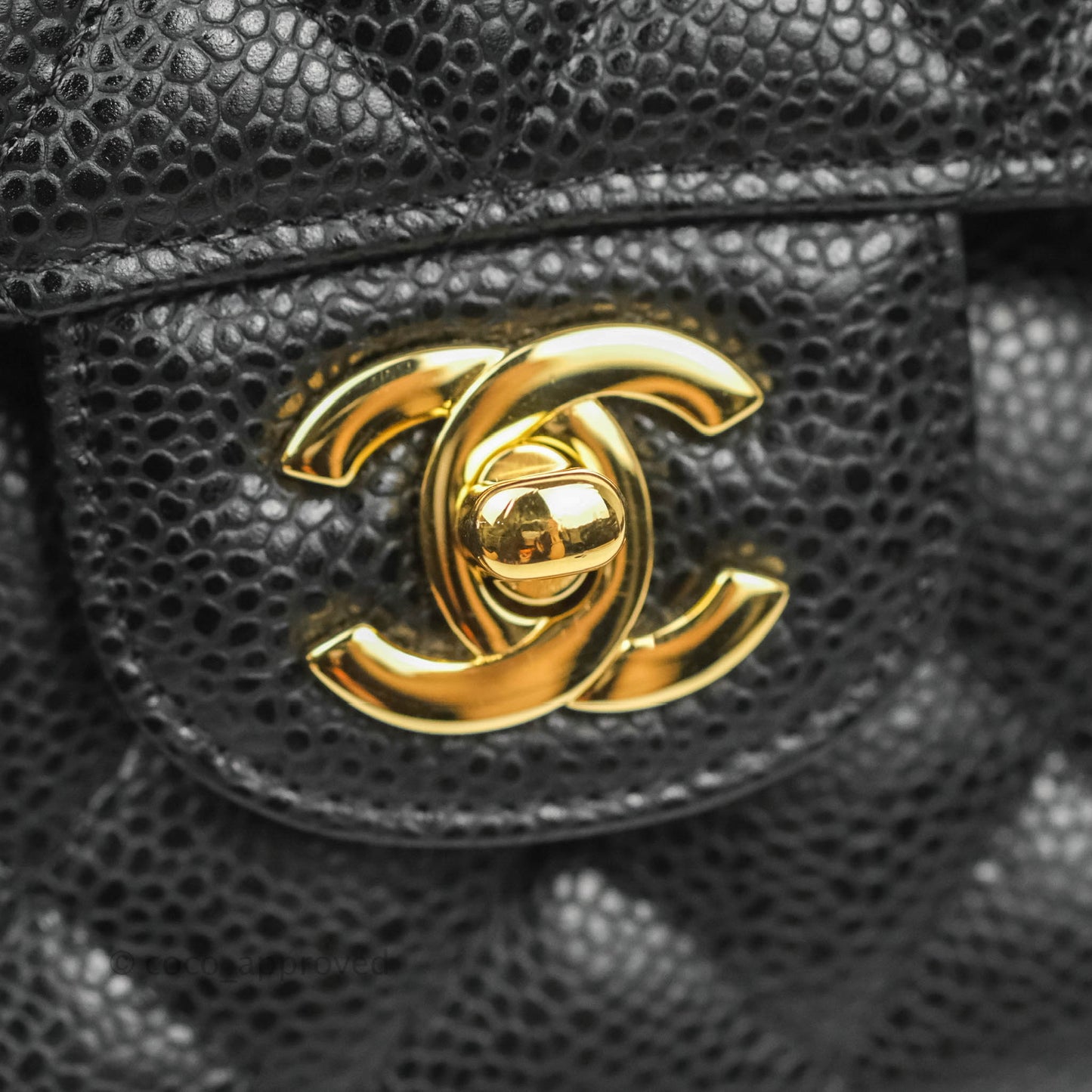 Chanel Classic M/L Medium Flap Quilted Black Caviar Gold Hardware