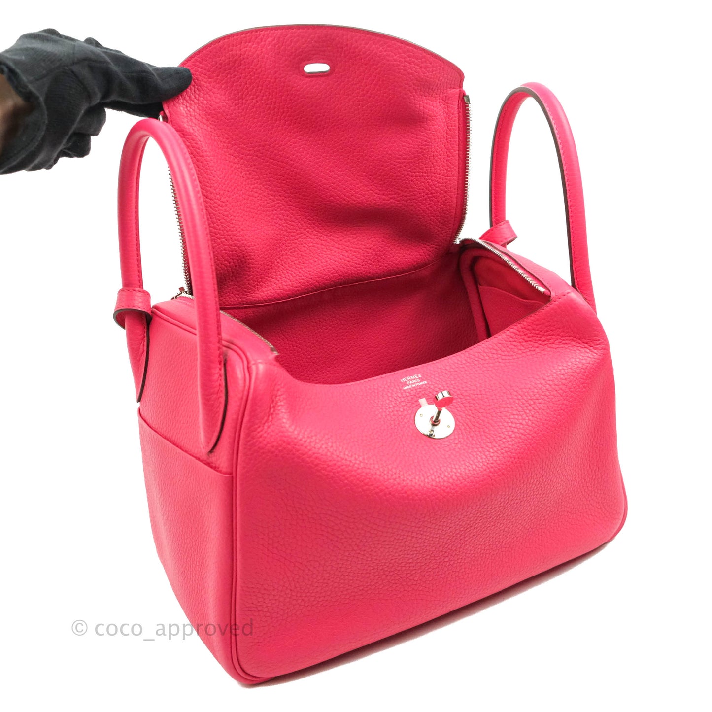 Hermès Lindy 30 Rose Extreme Clemence Palladium Hardware