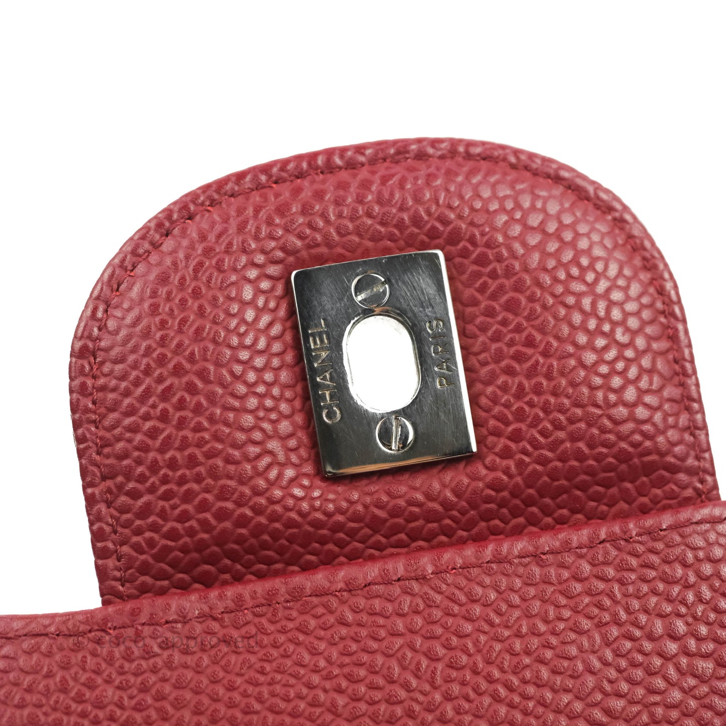 Chanel Jumbo Single Flap Burgundy Caviar Silver Hardware⁣⁣