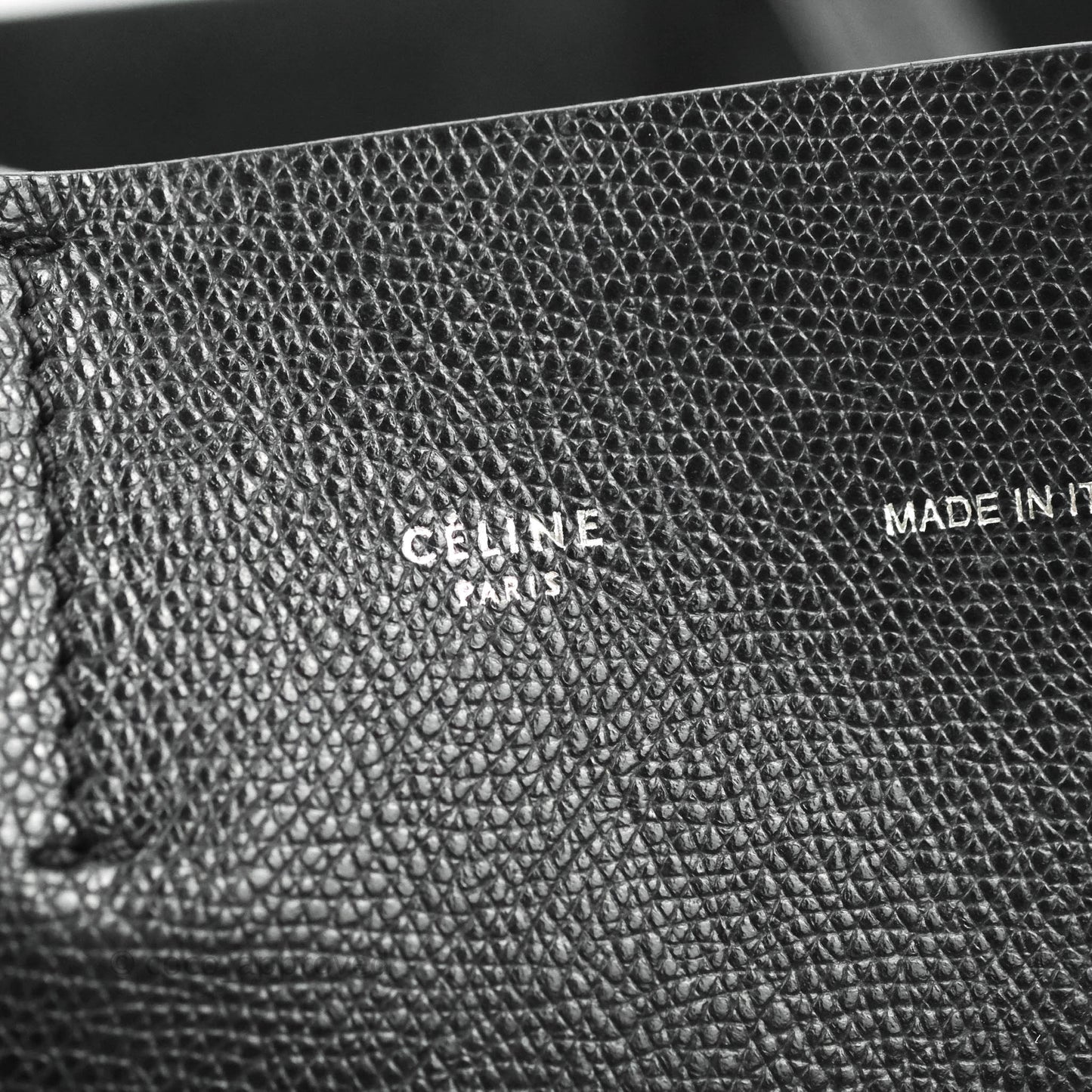 Celine Small Vertical Cabas Tote Grained Calfskin Black Silver Hardware