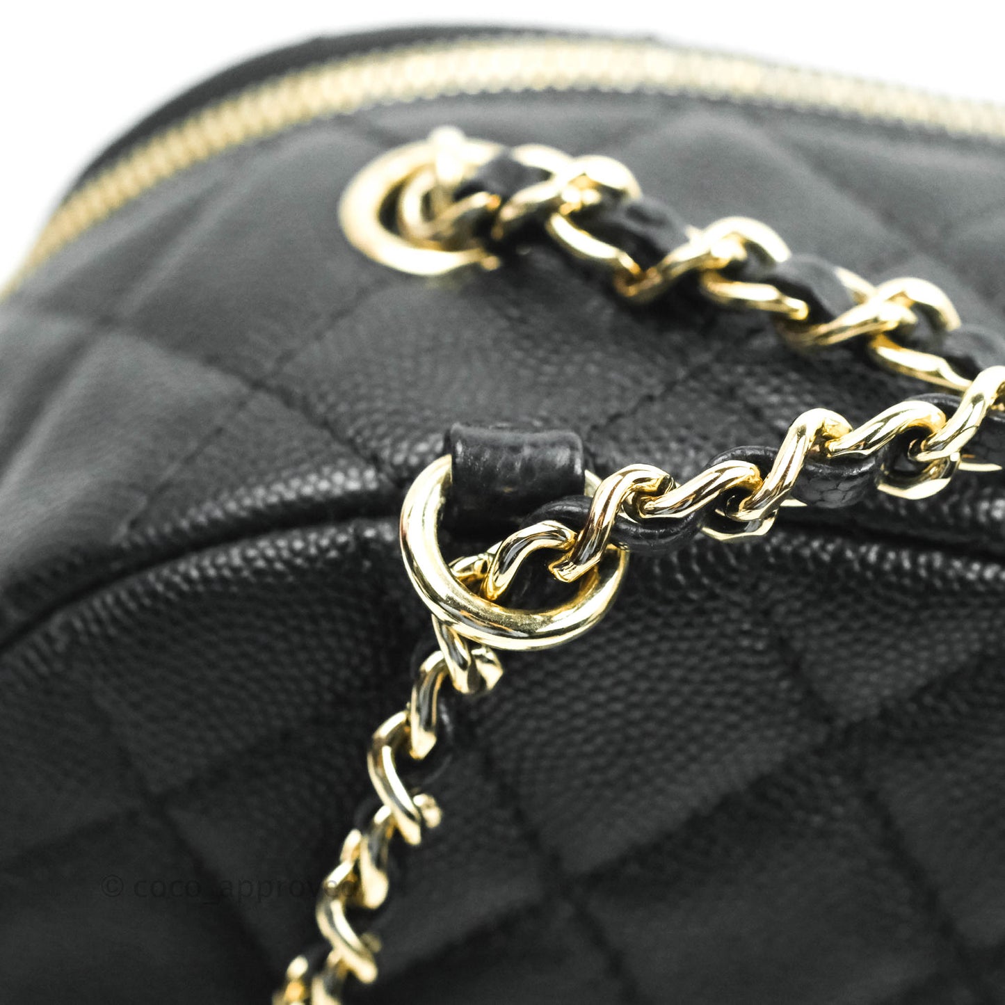 Chanel Quilted Small CC Day Backpack Black Caviar Gold Hardware