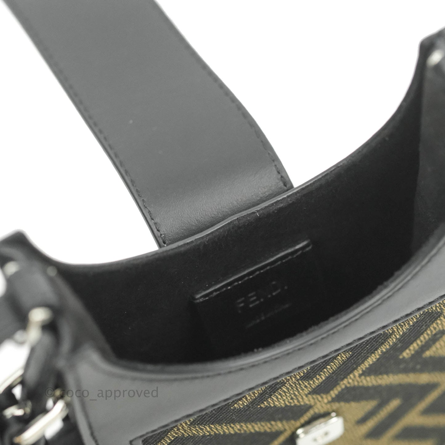 Fendi Baguette FF Brown Fabric Phone Bag