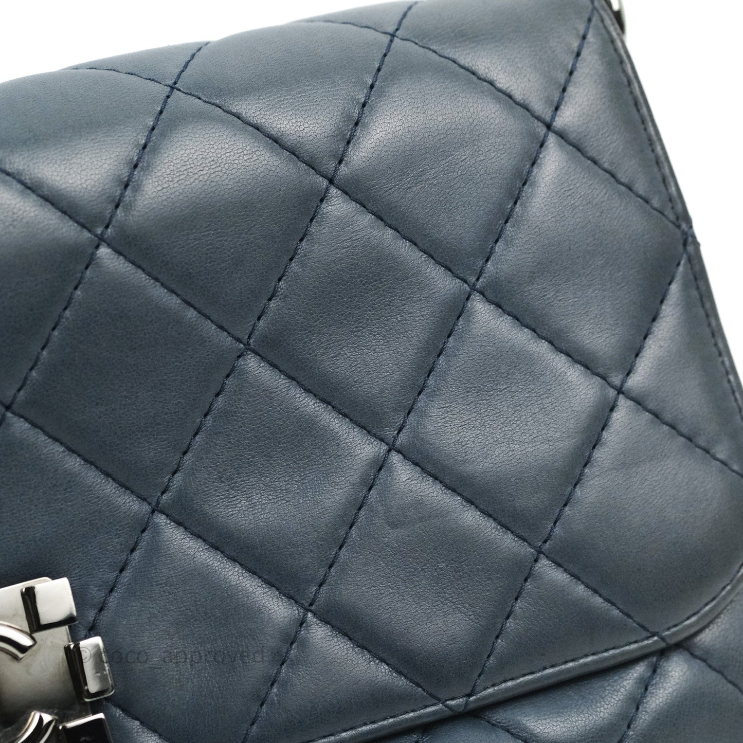 Chanel Boy Clutch With Chain Lambskin Dark Silver Hardware