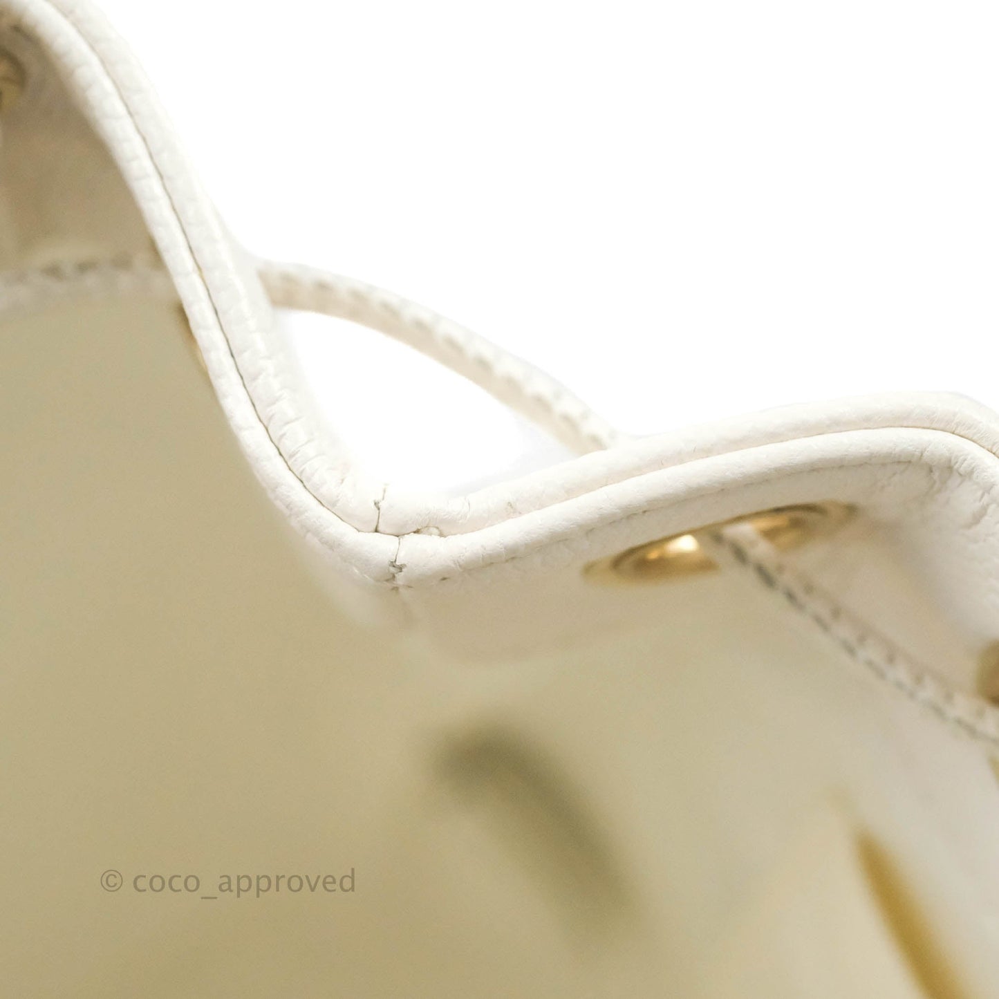 Chanel Business Affinity Drawstring Bucket Bag White Caviar Gold Hardware