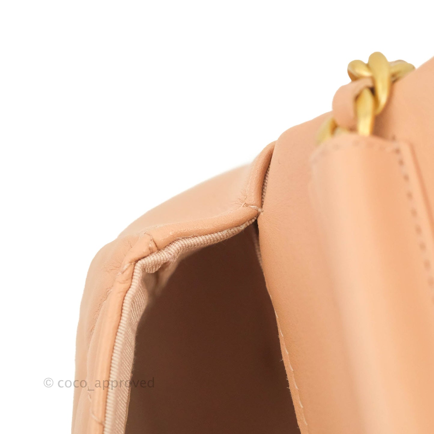 Chanel Clutch with Chain Beige Pink Calfskin Aged Gold Hardware