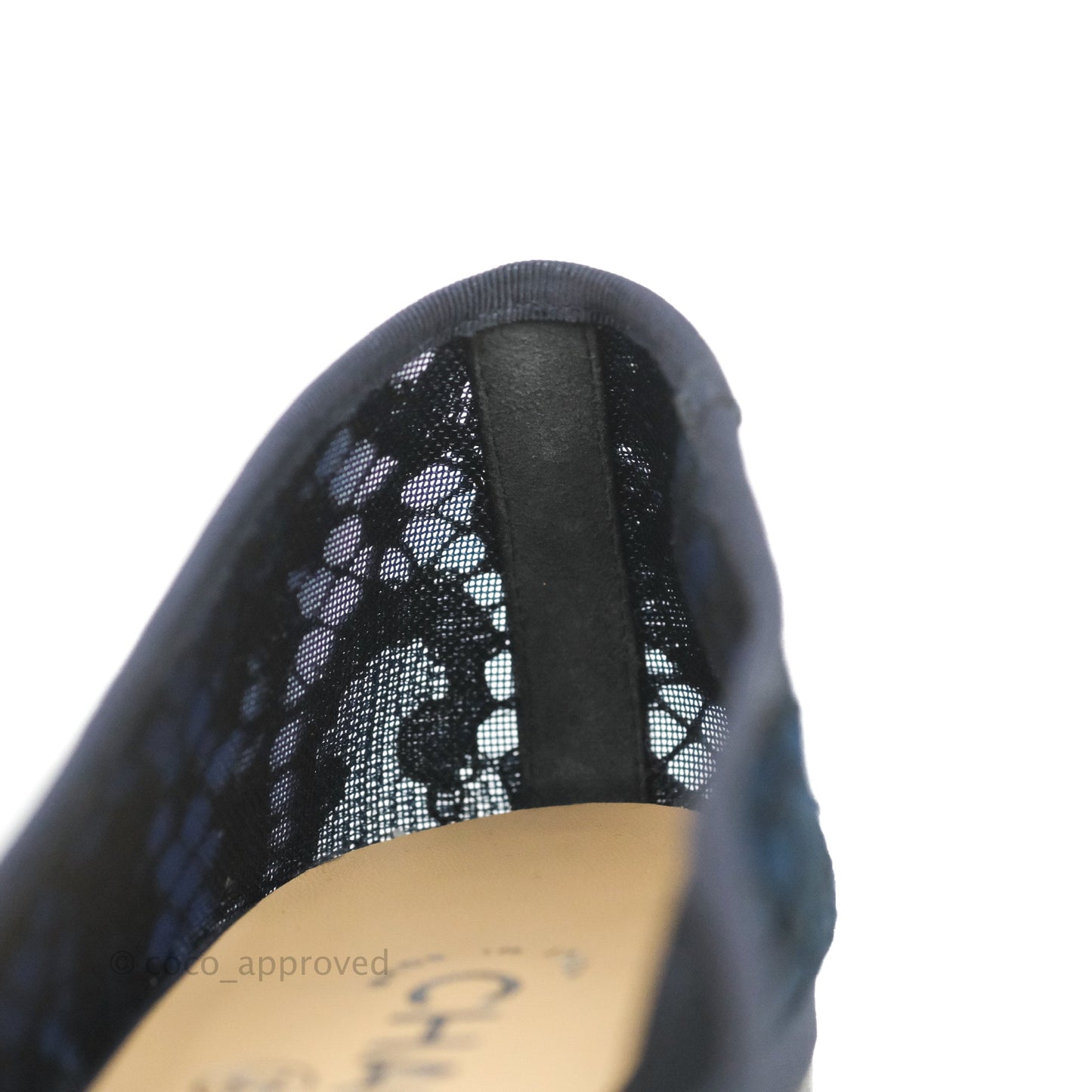 Chanel Lace Ballerina Flats Navy Size 38