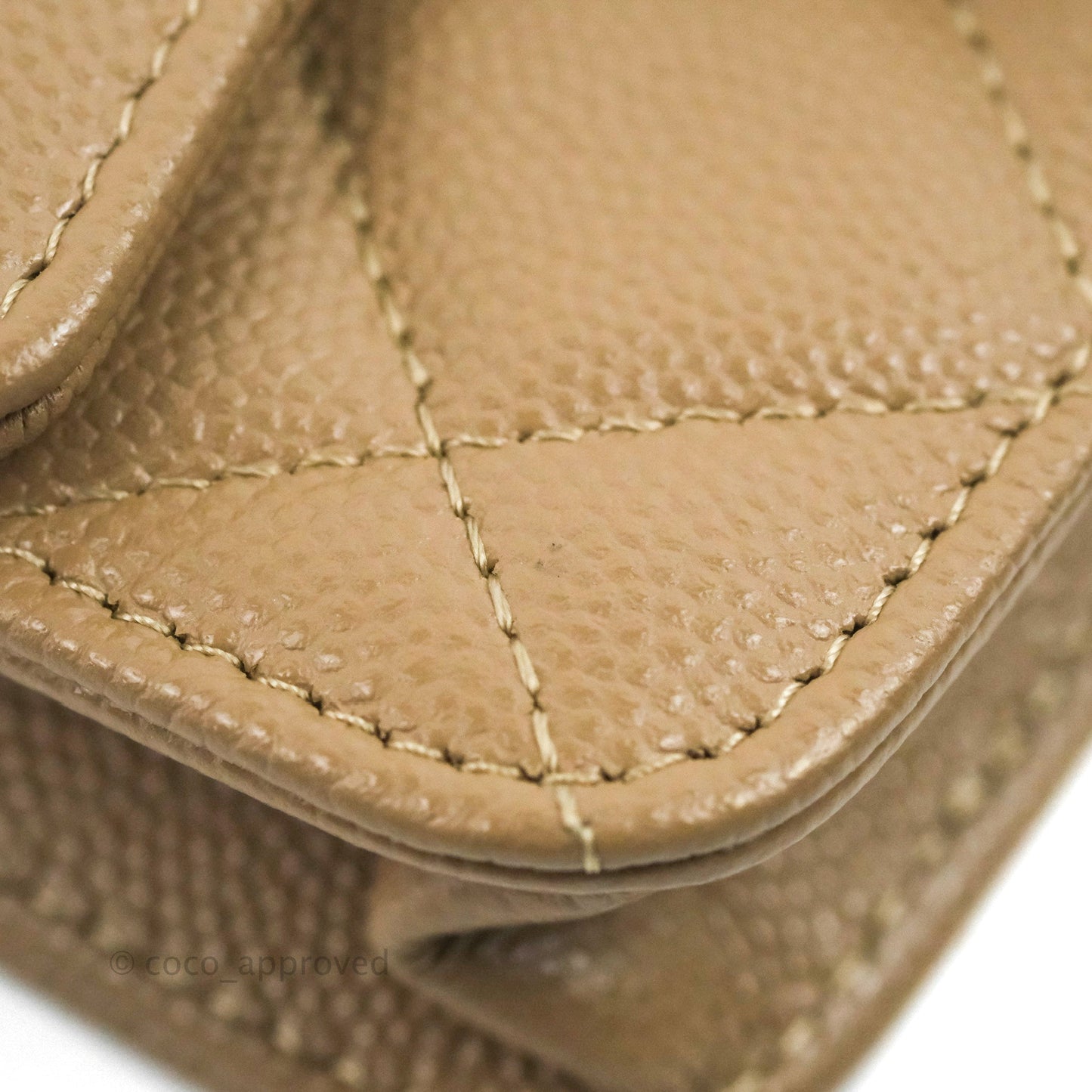 Chanel Mini Clutch With Chain Dark Beige Caviar Gold Hardware