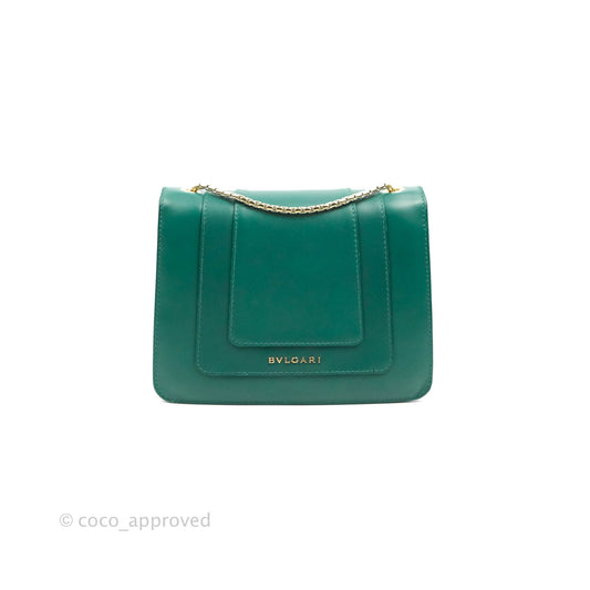 Bvlgari Serpenti Forever Small Crossbody Bag in Emerald Green Gold Hardware
