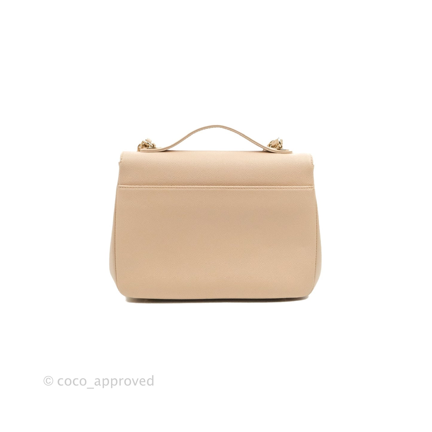Chanel Quilted Medium Business Affinity Flap Light Beige Caviar Gold Hardware