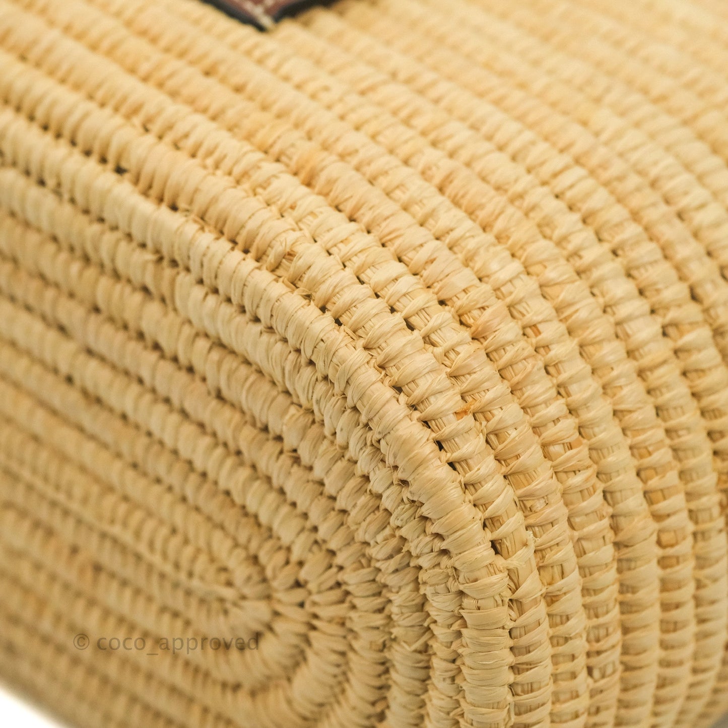 Loewe Small Square Basket Bag Raffia Calfskin Natural/Pecan