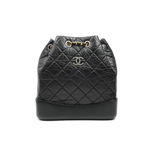 Chanel Small Gabrielle Backpack Black Aged Calfskin