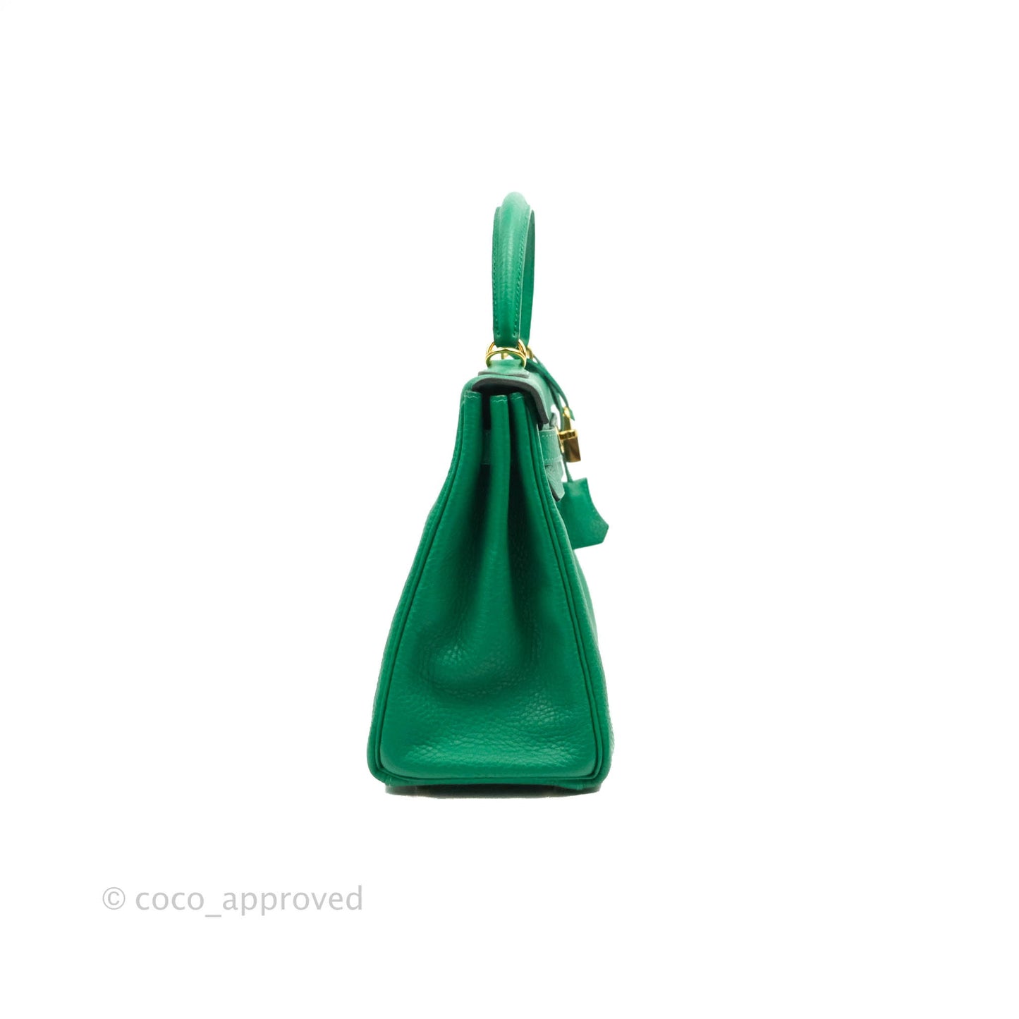 Hermès Retourne Taurillon Kelly 28 Vert Vertigo Clemence Gold Hardware